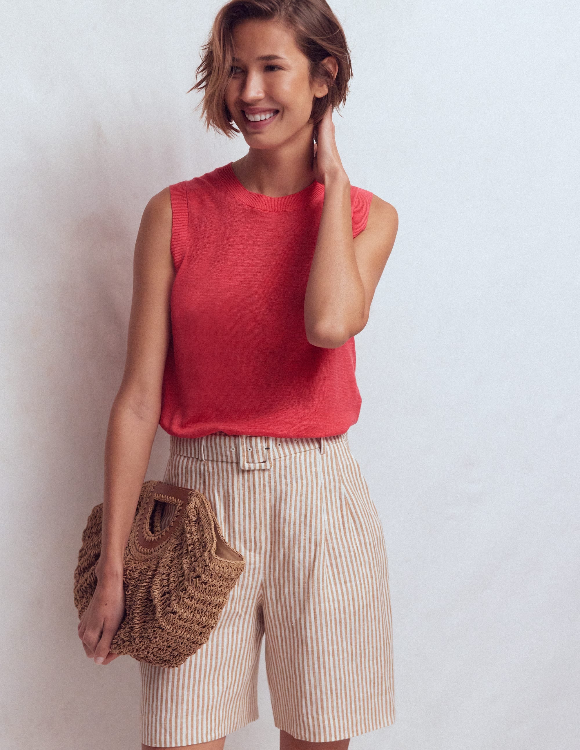 Agnes Linen Tank-Pink - Image 5