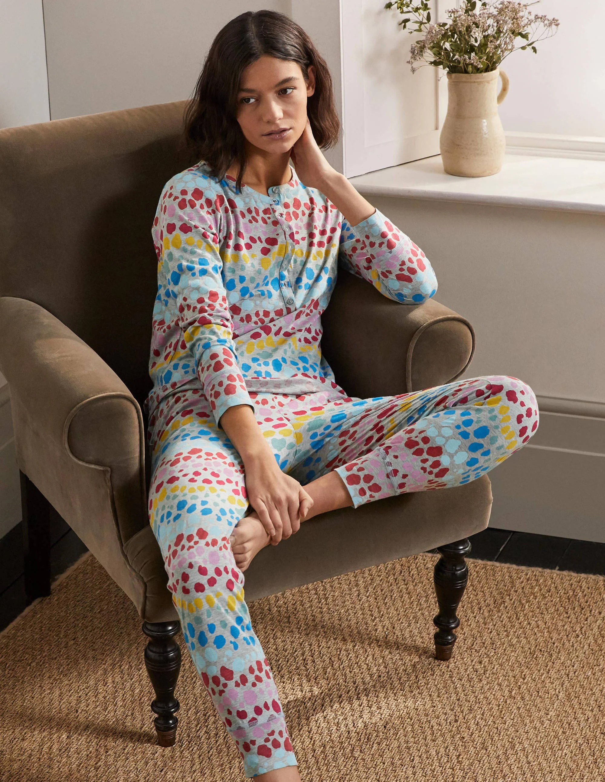 Alba Jersey Pajama Top-Multi Rainbow Leopard - Image 2