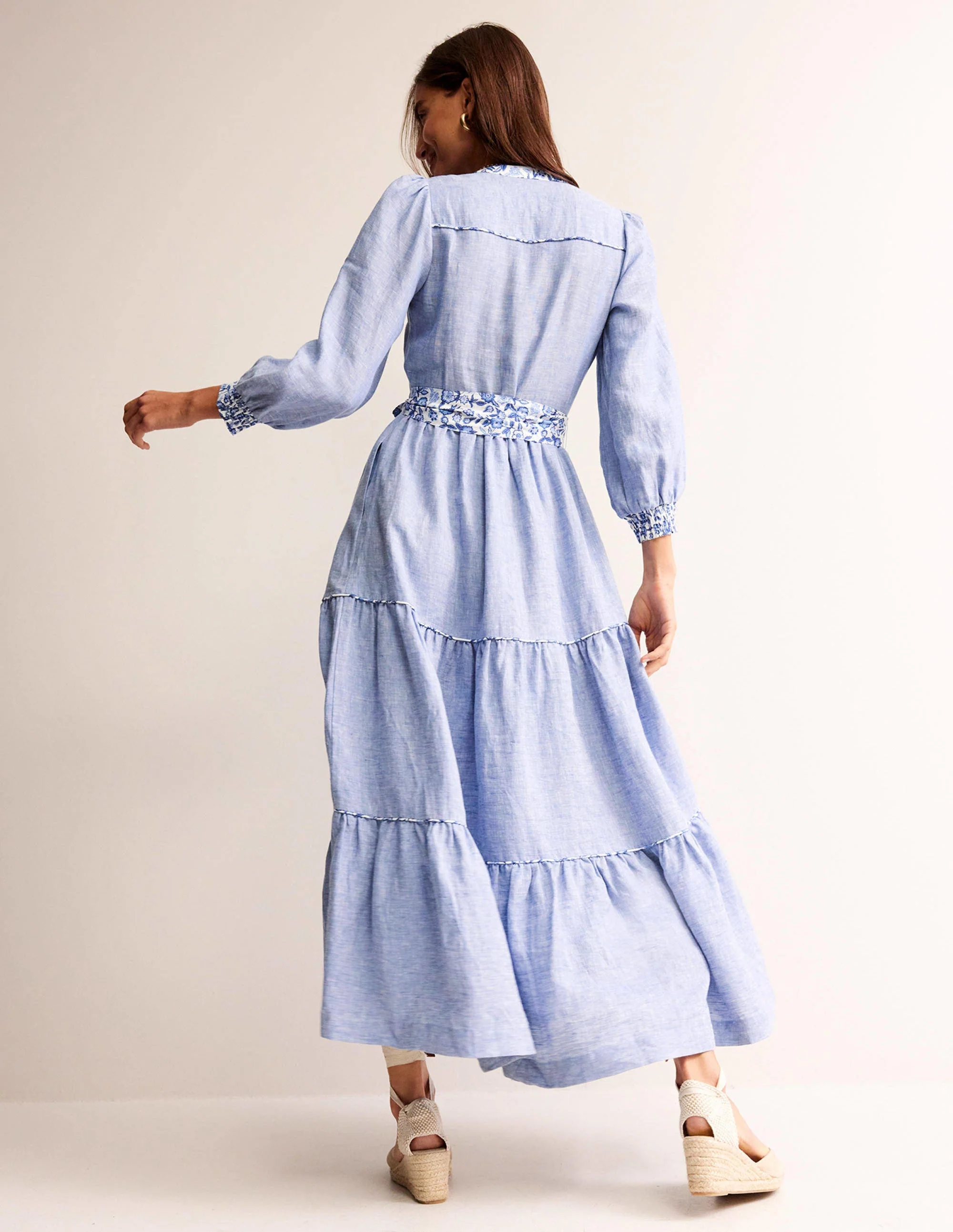 Alba Linen Maxi Dress-Chambray - Image 3