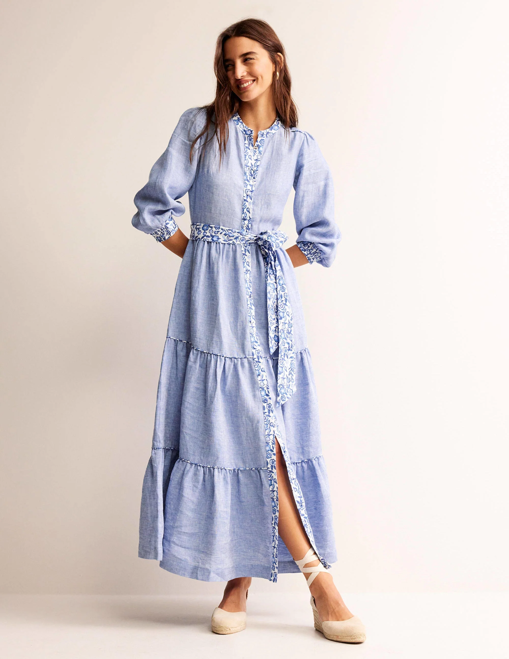 Alba Linen Maxi Dress-Chambray - Image 4