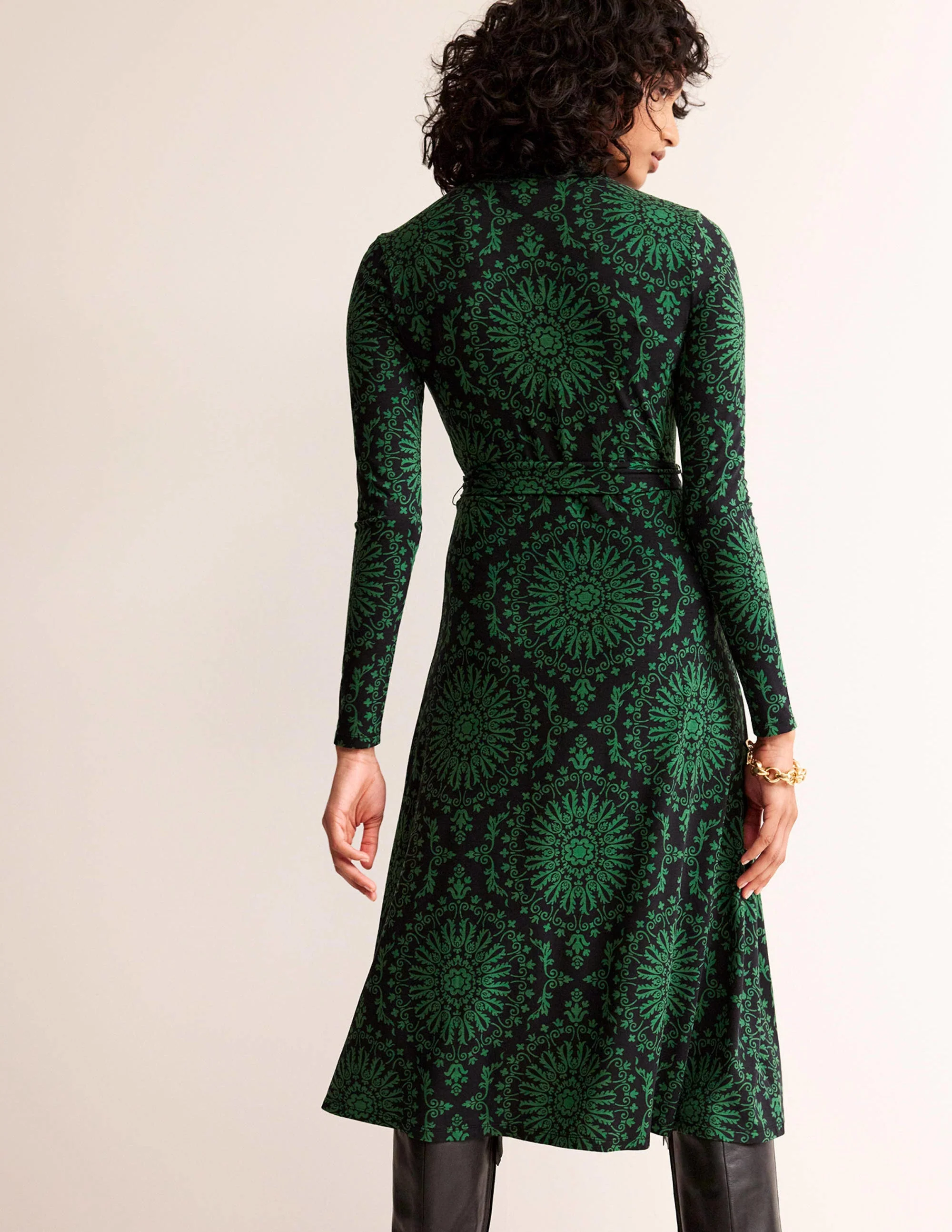 Alberta Jersey Midi Dress-Amazon Green, Artizan Geo - Image 3