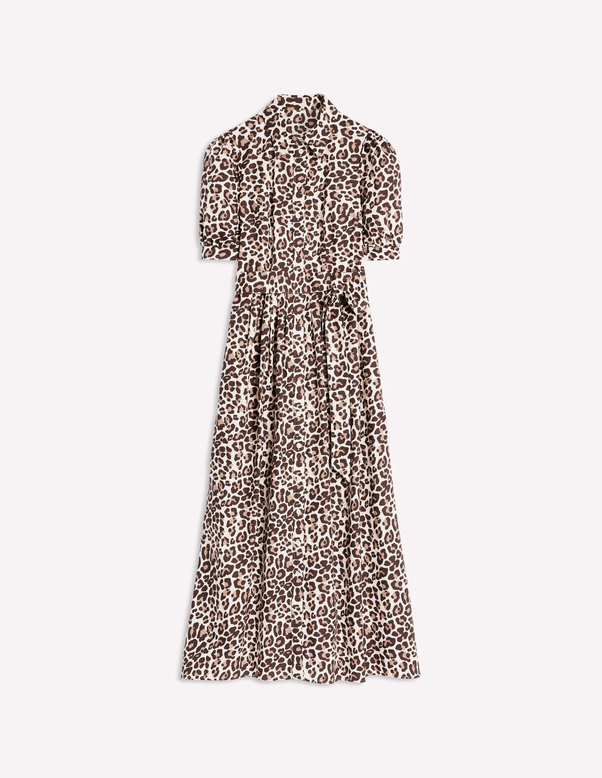Alexa Maxi Shirt Dress-Sandpiper Beige, Cheetah Pop - Image 6
