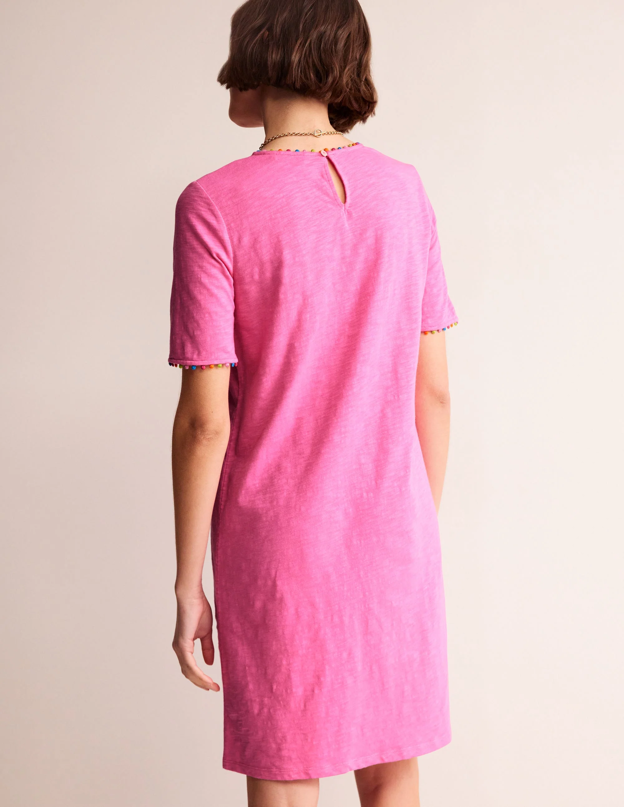 Ali Pom Sleeve Dress-Sangria Sunset - Image 3