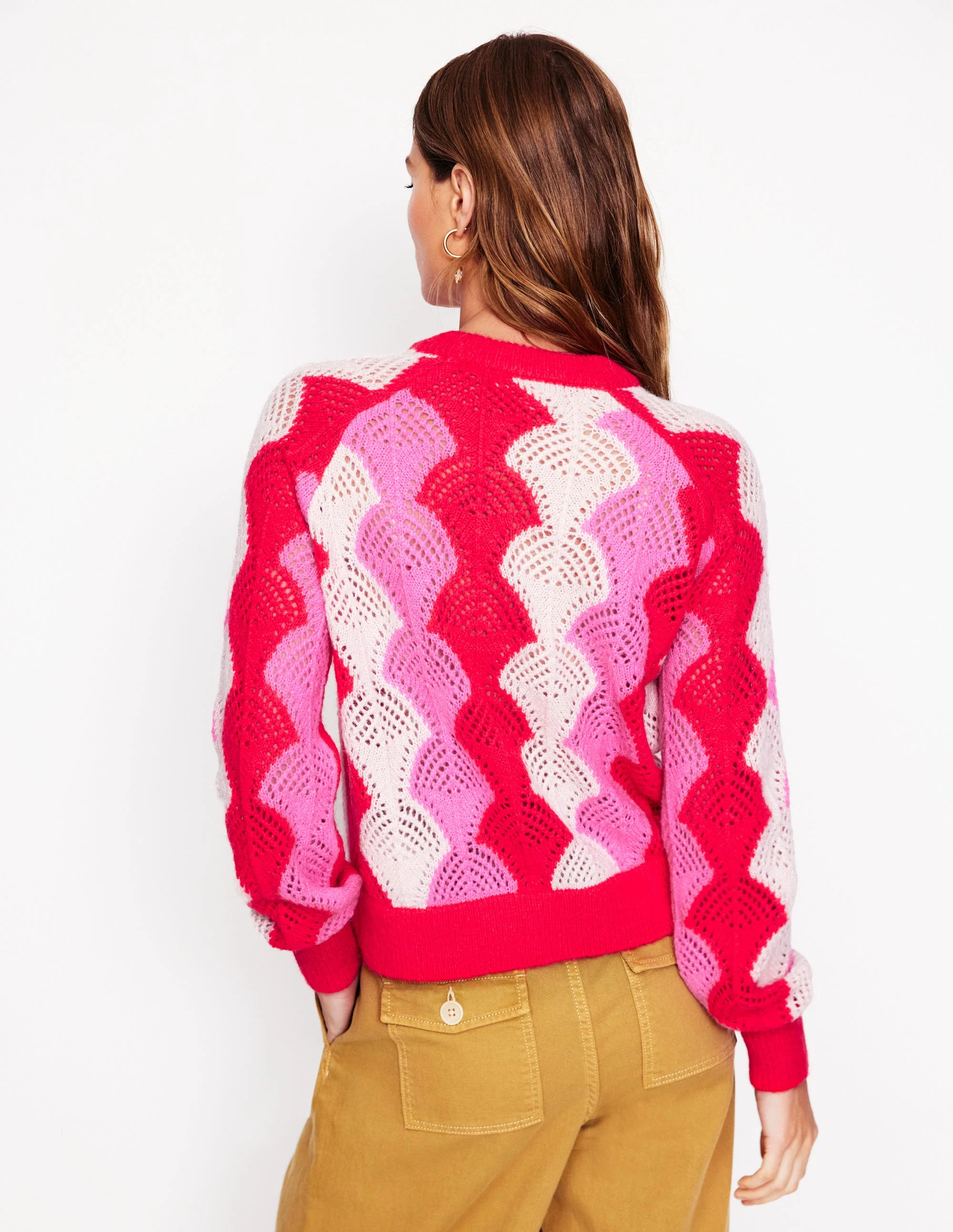 Alice Fluffy Raglan Jumper-Poppy Red/ Chalk/ Tickled Pink - Image 3