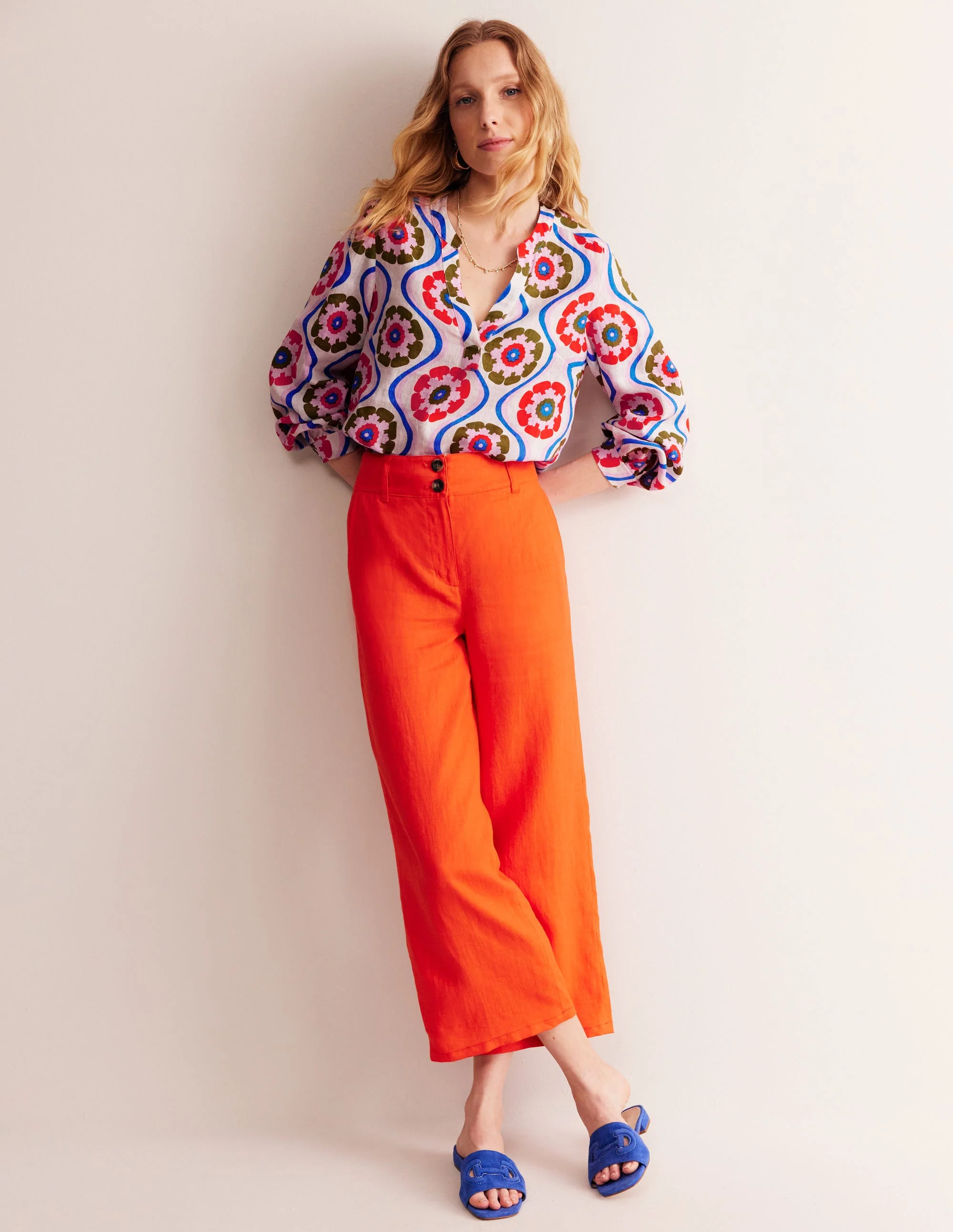 Alice Linen Top-Multi, Geo Floret - Image 4