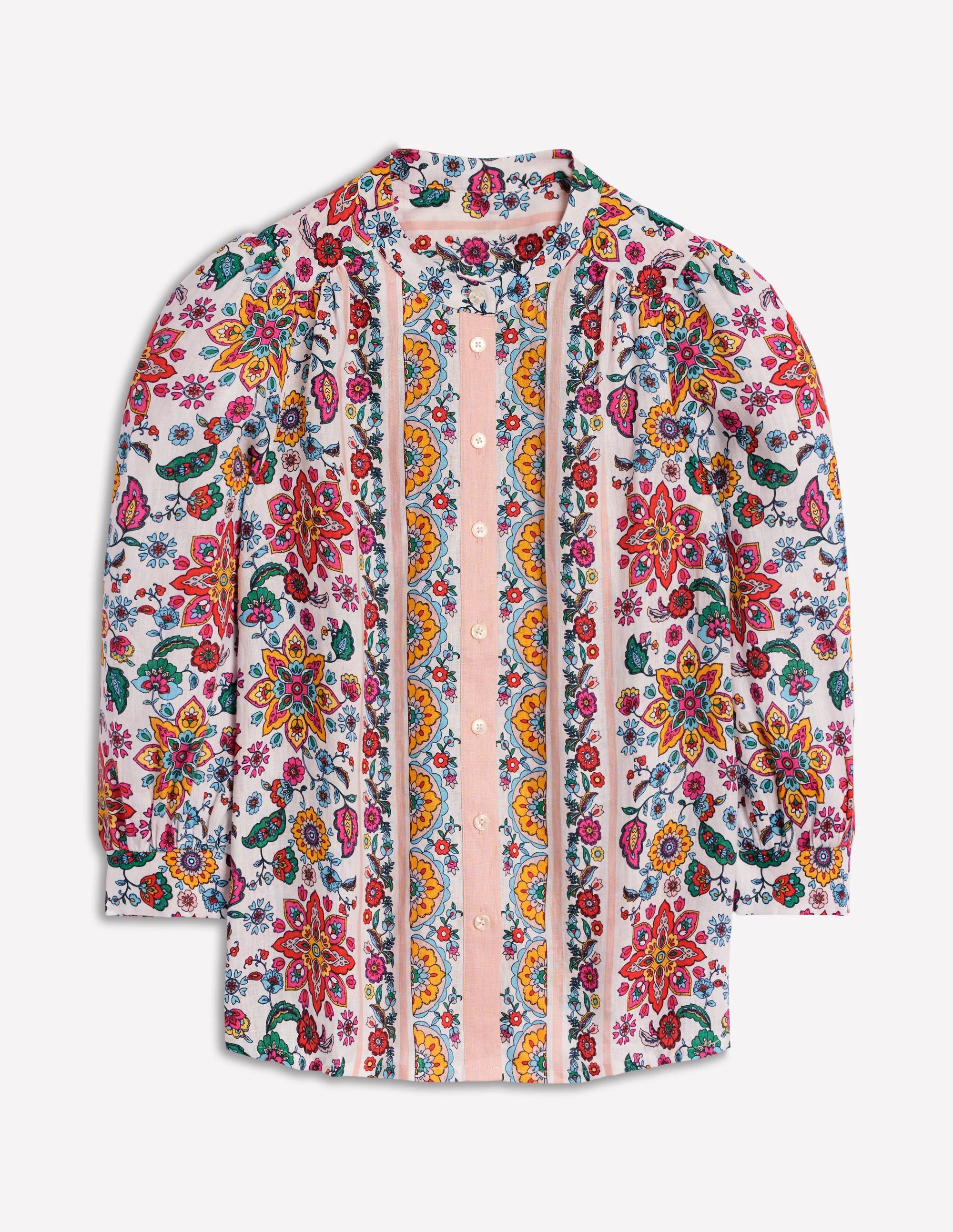 Alicia Linen Top-Ivory Botanical Sprig - Image 7