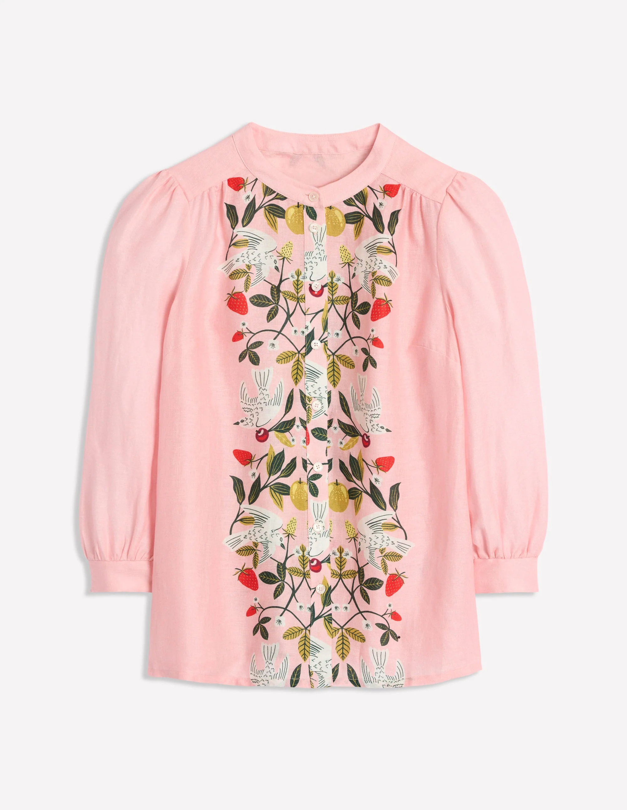 Alicia Linen Top-Provence Pink, Bird Paradise - Image 9