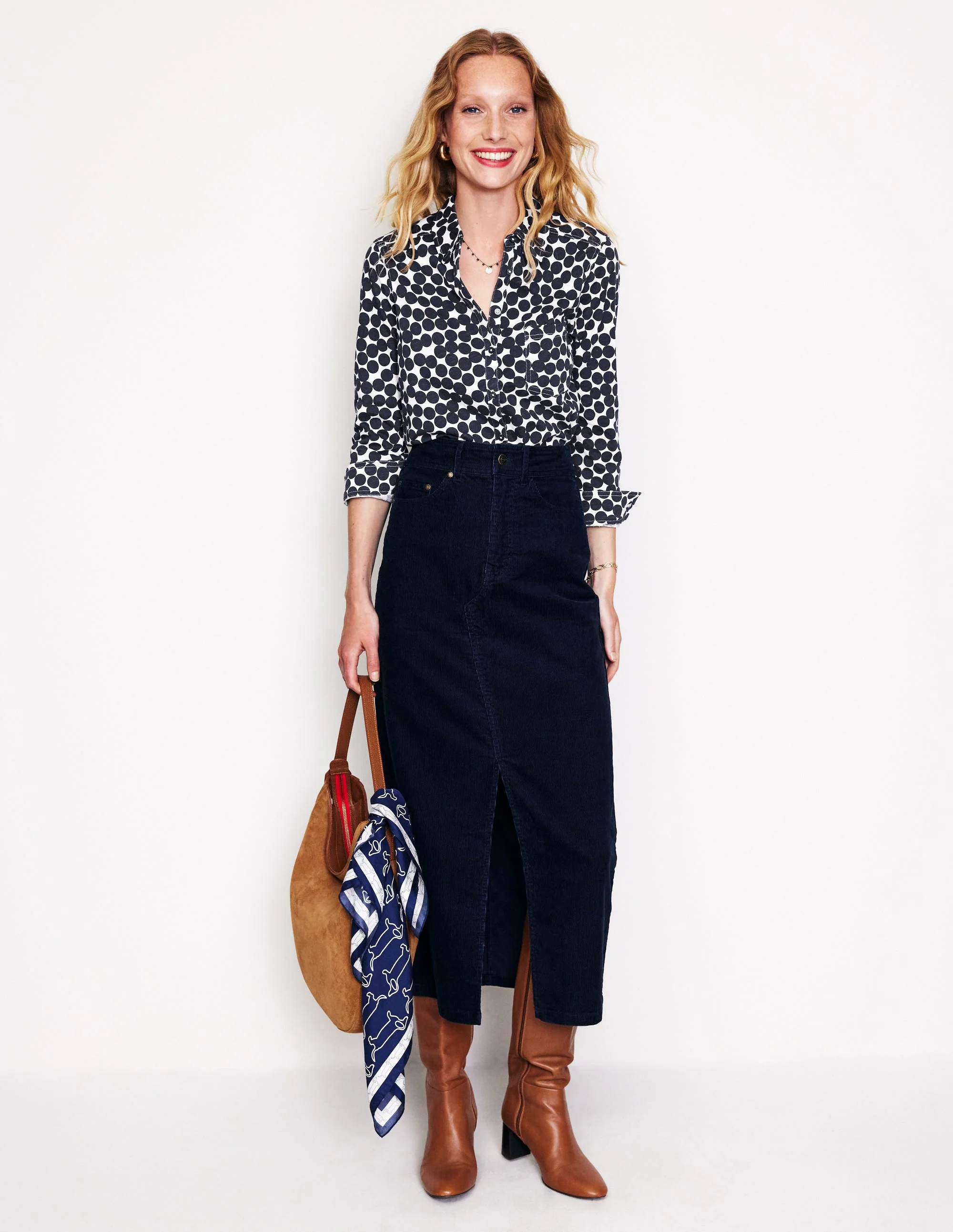 Amelia Jersey Shirt-Navy, Spot Cluster - Image 4