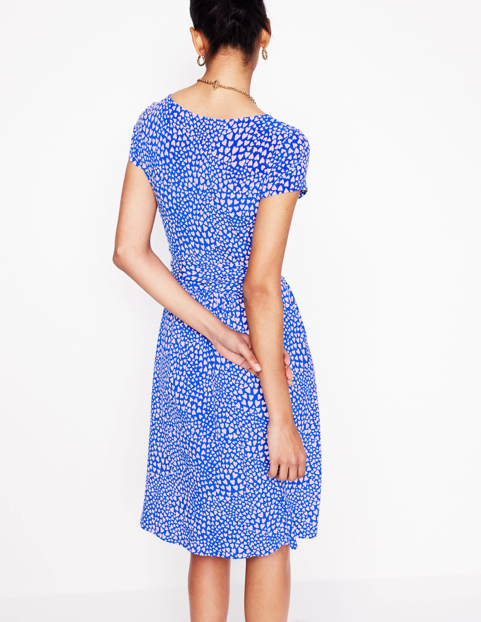 Amelie Jersey Dress-Gallery Blue, Heart Cluster - Image 3