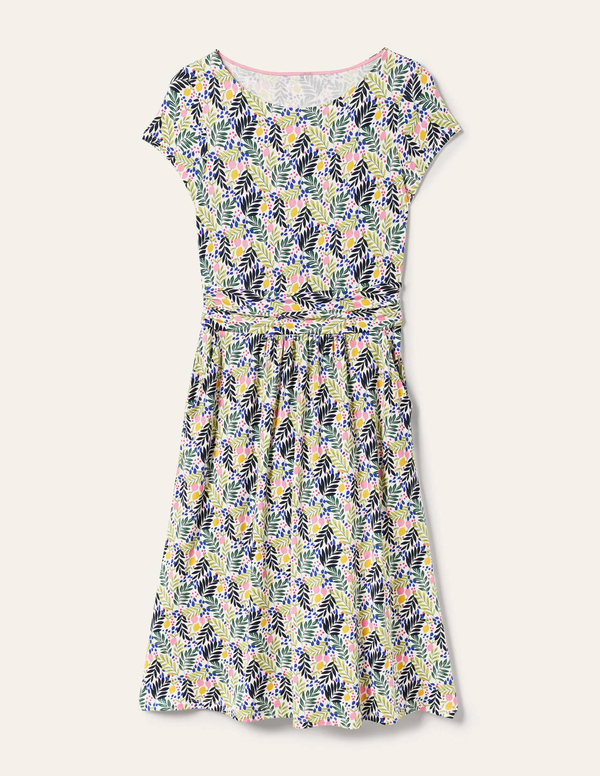 Amelie Jersey Dress-Multi, Lemon Foliage - Image 5