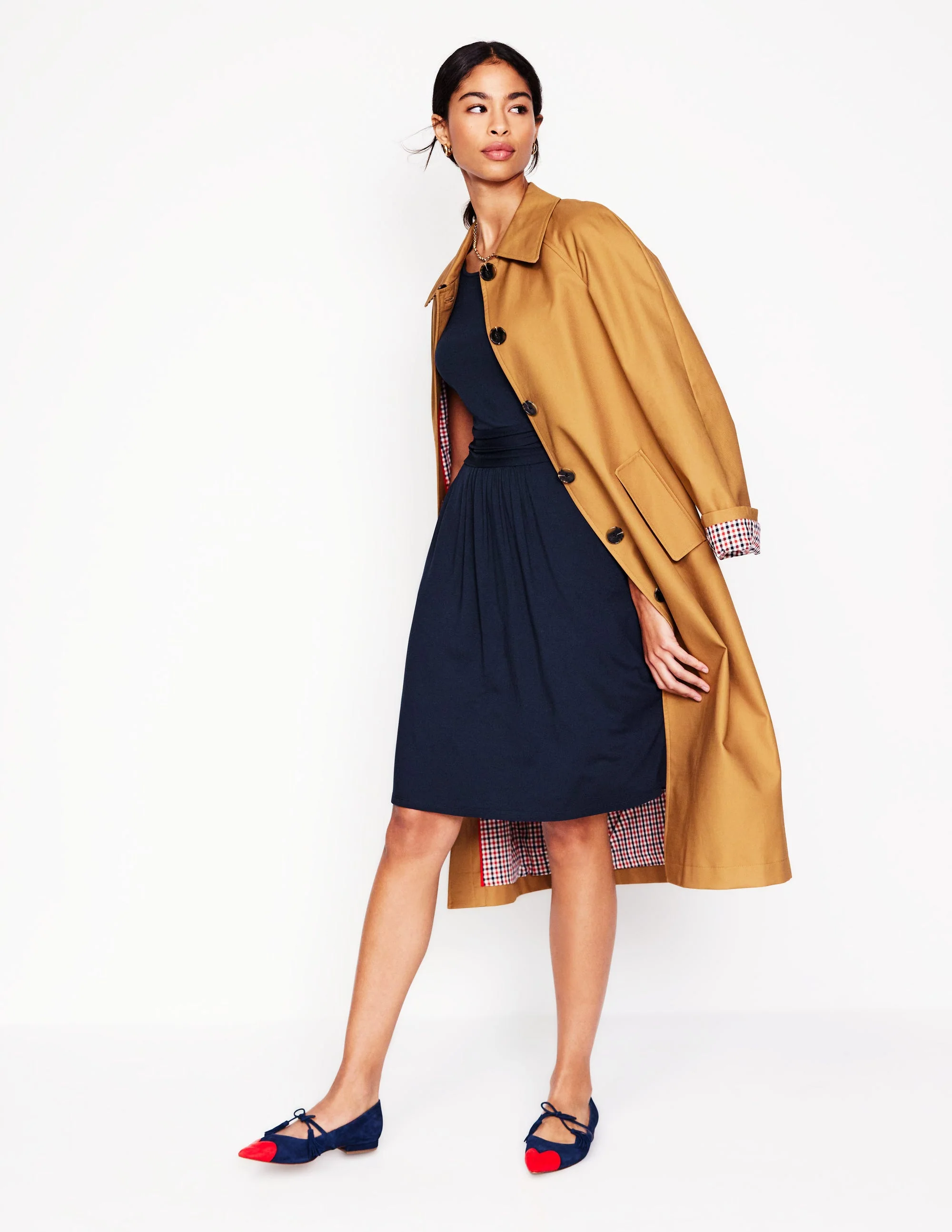 Amelie Jersey Dress-Navy - Image 4