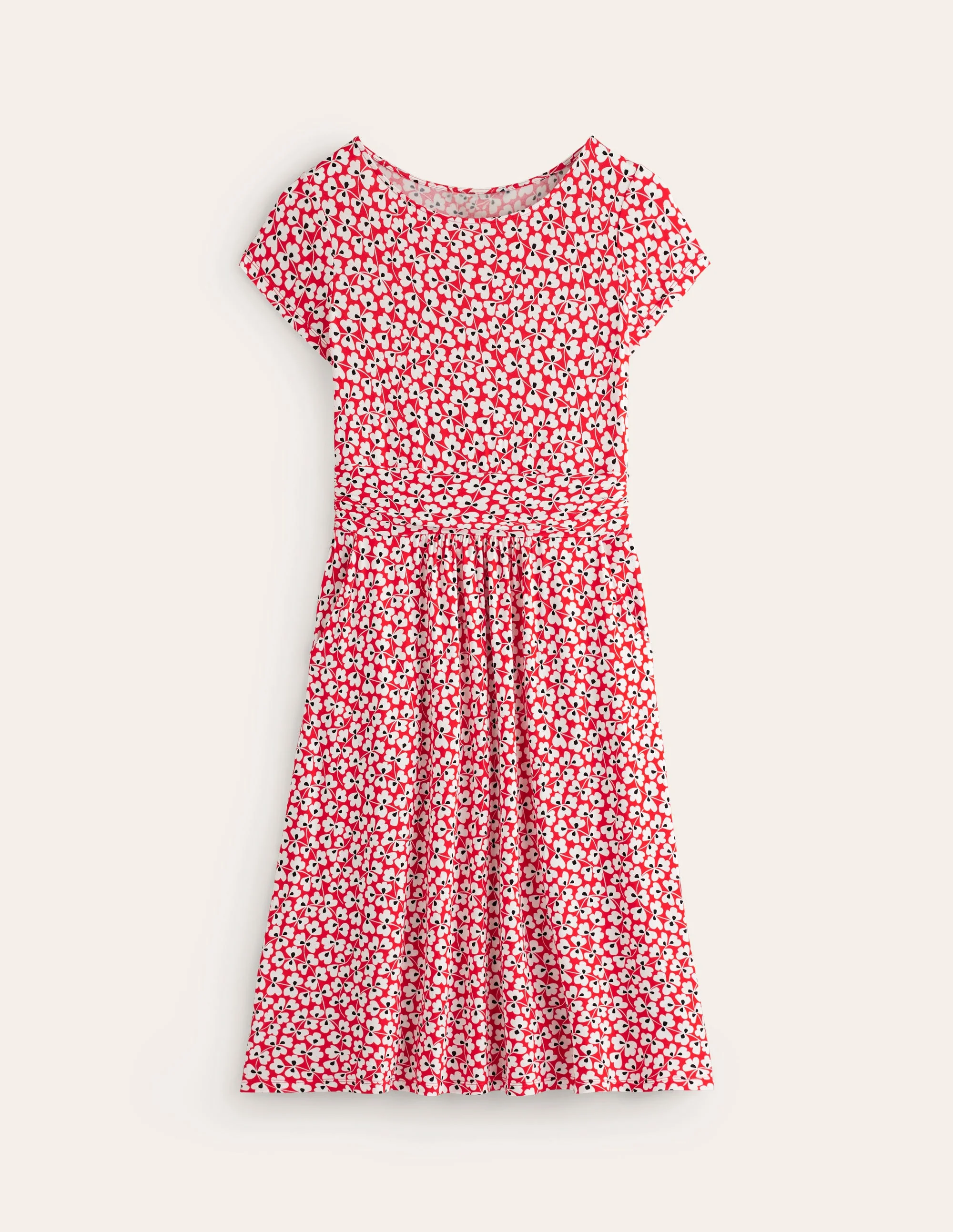 Amelie Jersey Dress-Rouge, Clover Whirl - Image 5