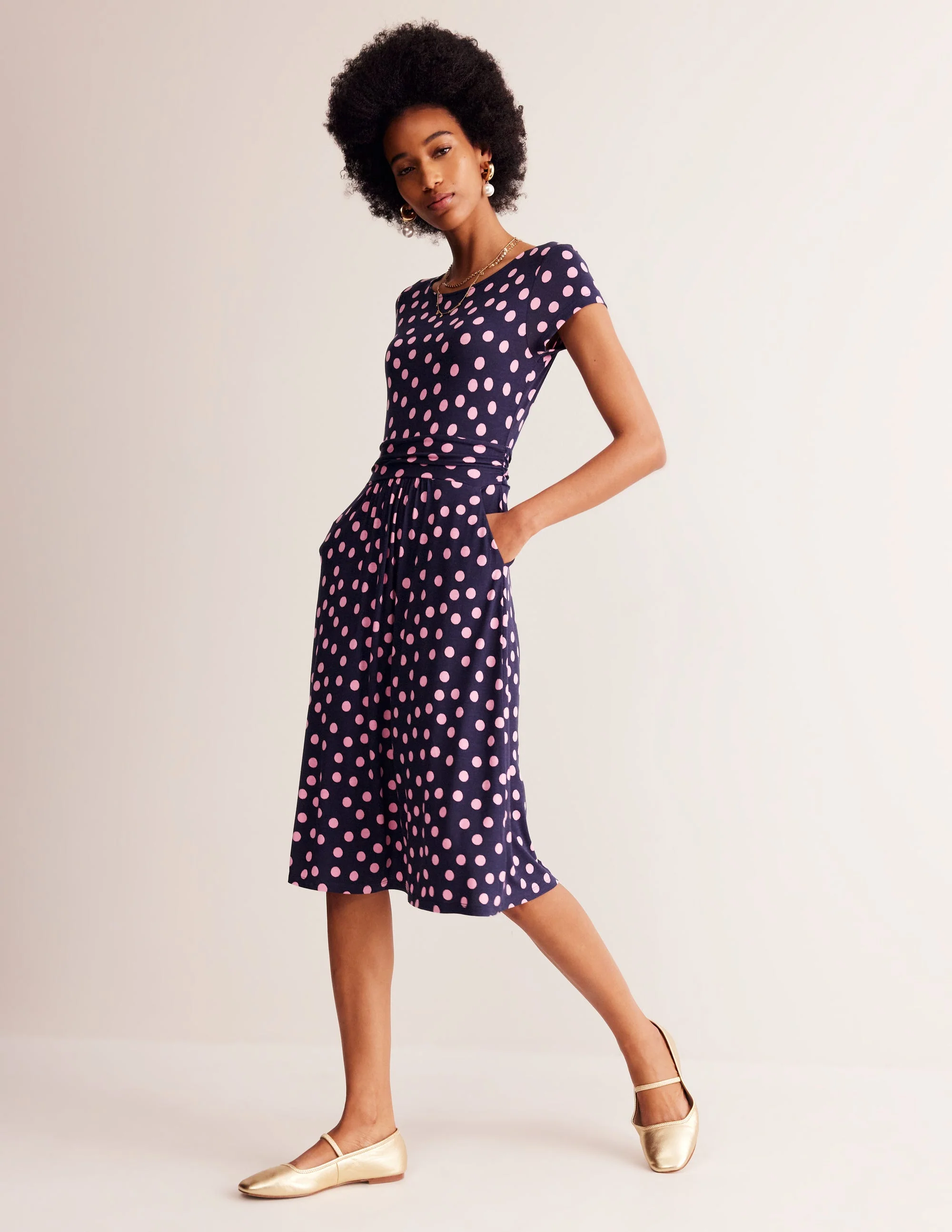 Amelie Jersey Dress-Sherbert, Abstract Dot - Image 4