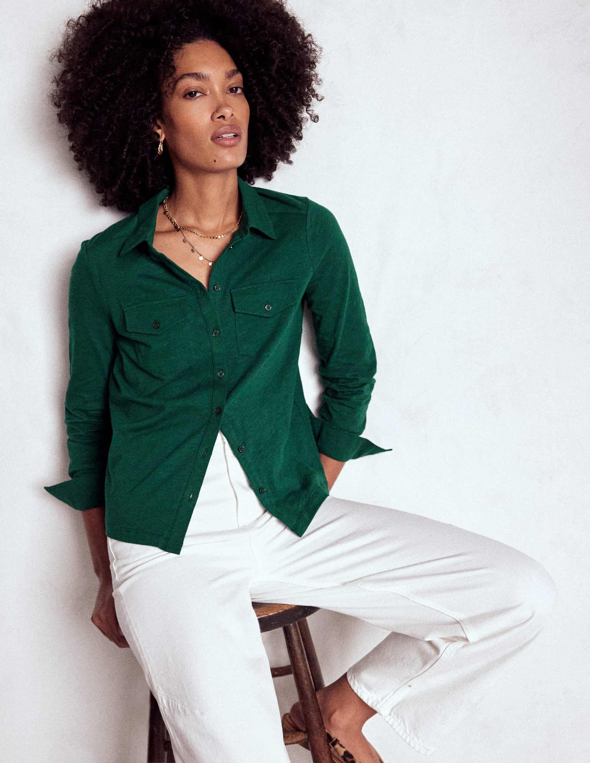 Amy Jersey Shirt-Emerald Night - Image 3
