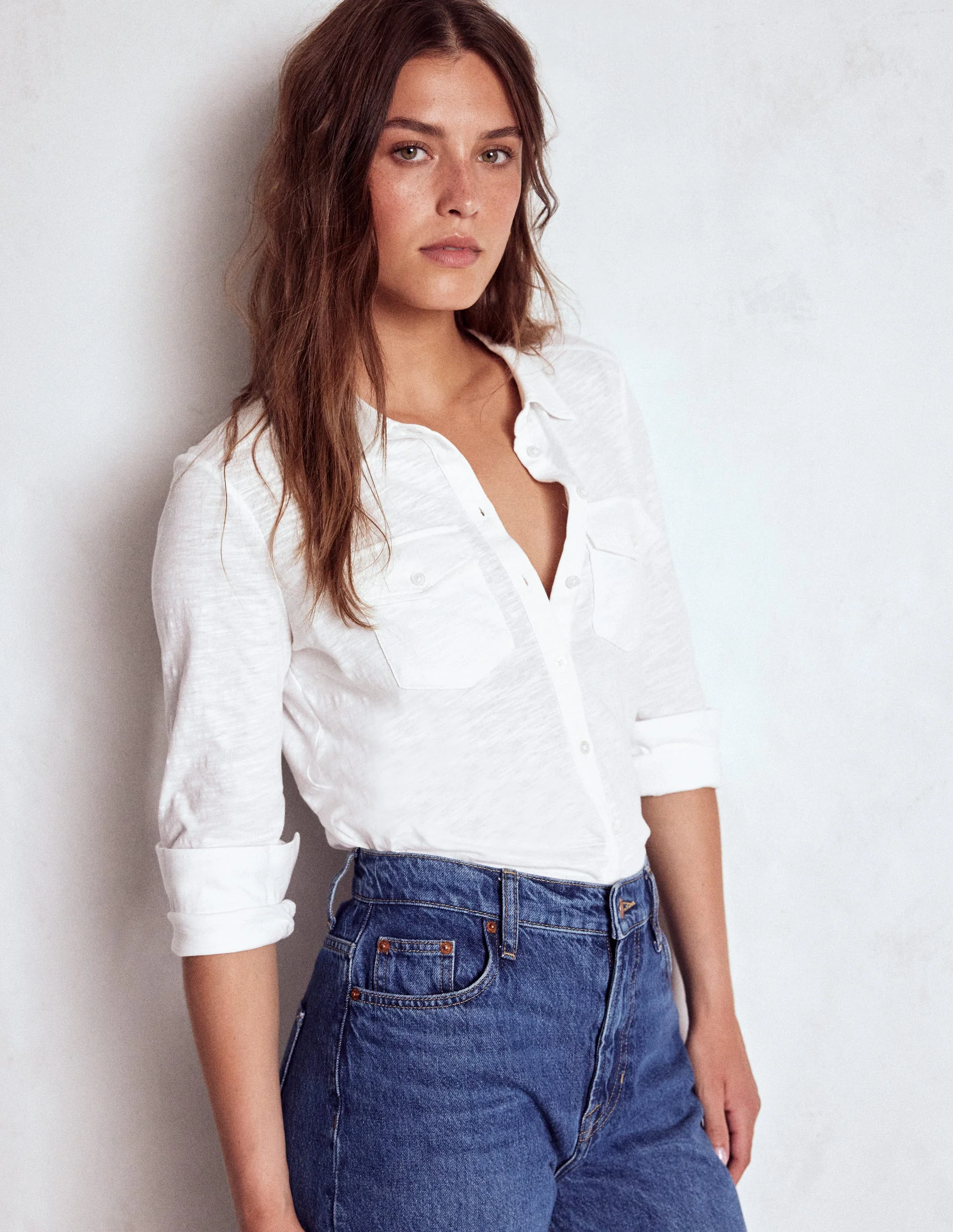 Amy Jersey Shirt-White - Image 4