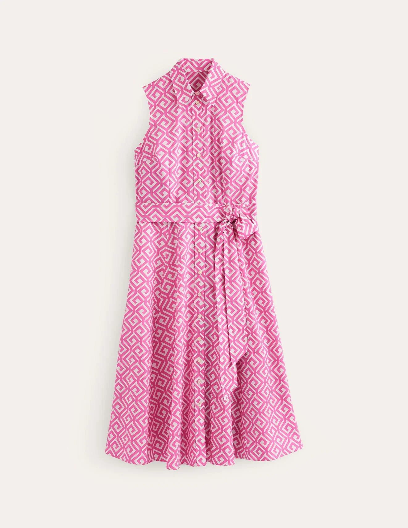 Amy Sleeveless Shirt Dress-Pink Power, Maze - Image 5