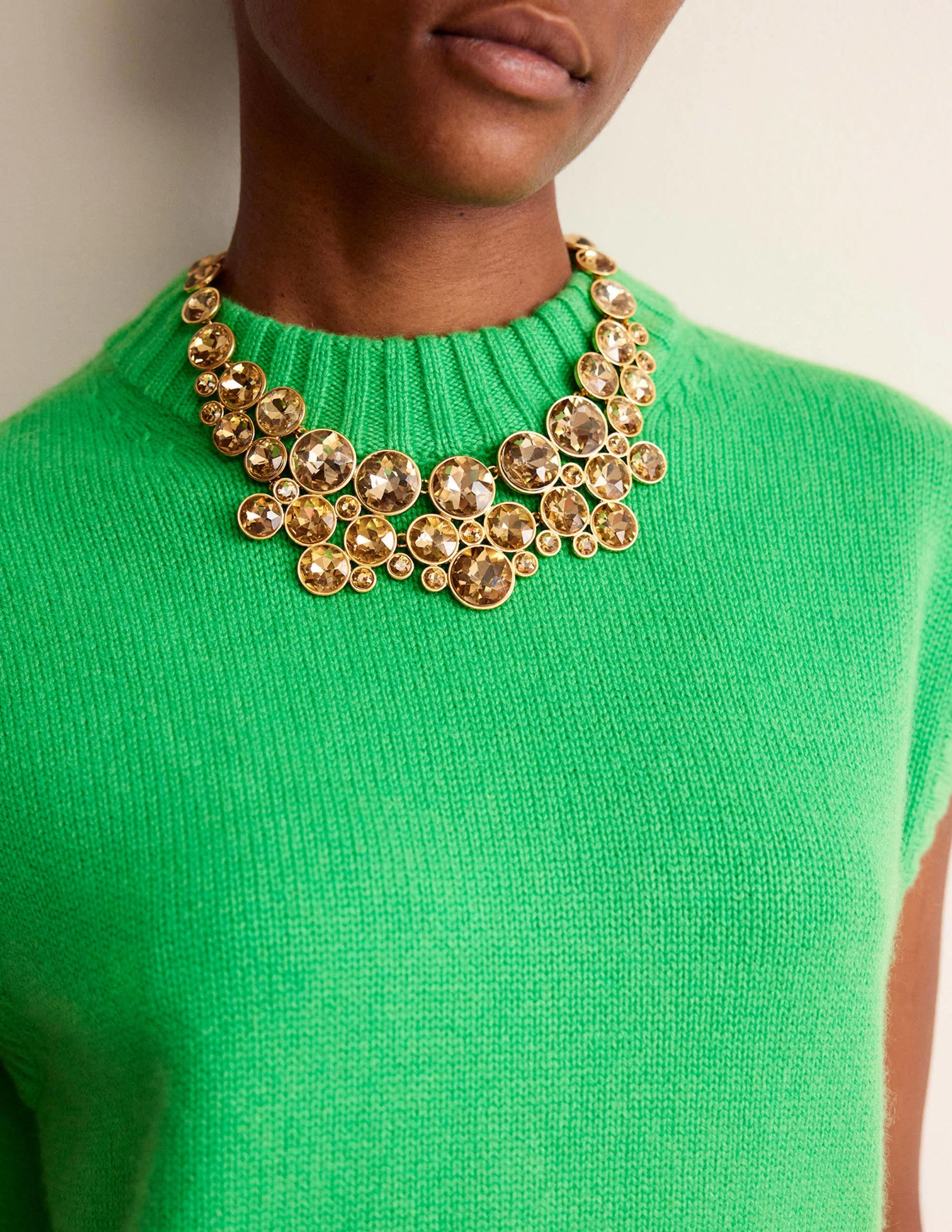 Andrea Jewel-Cluster Necklace-Gold