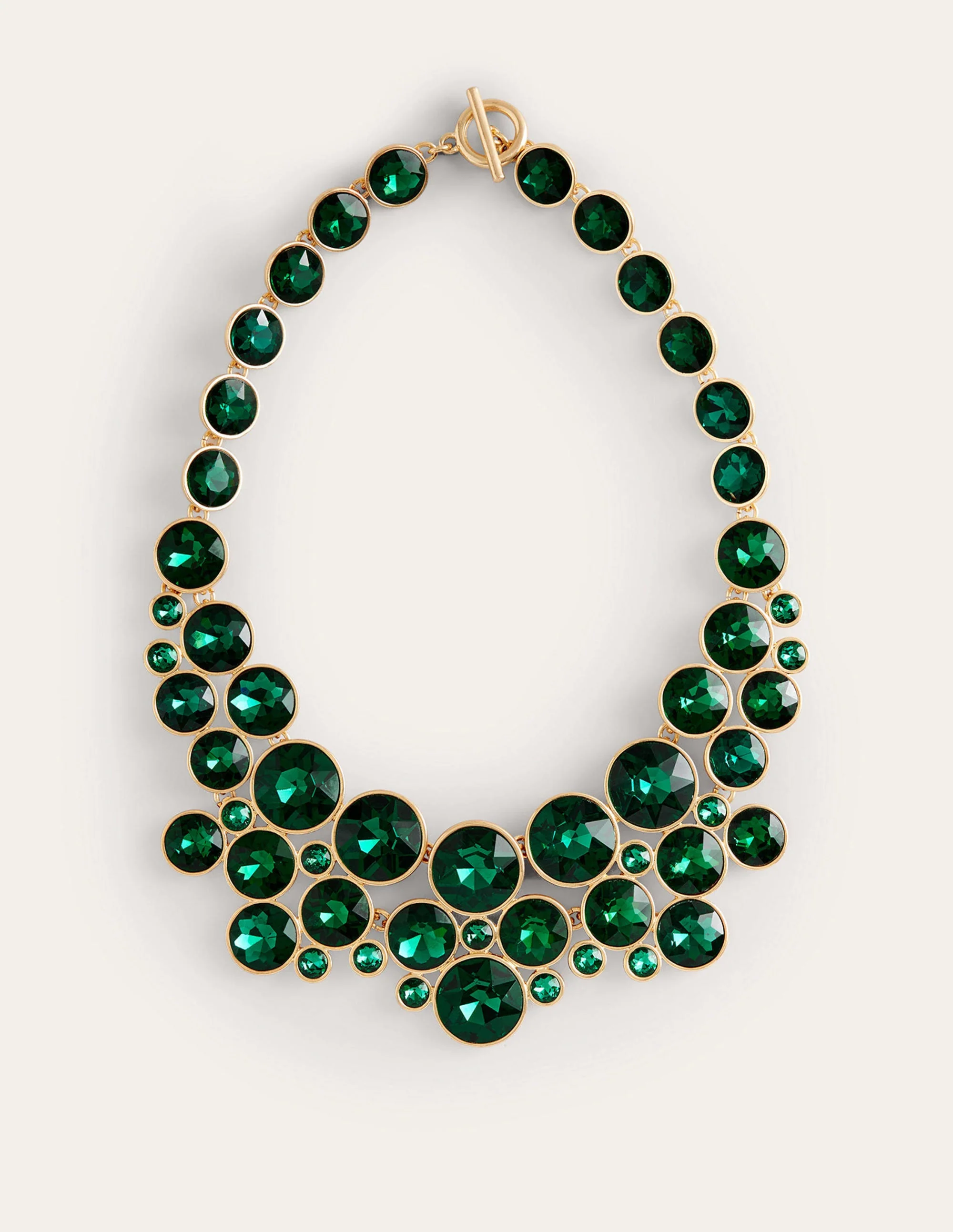 Andrea Jewel-Cluster Necklace-Green - Image 2
