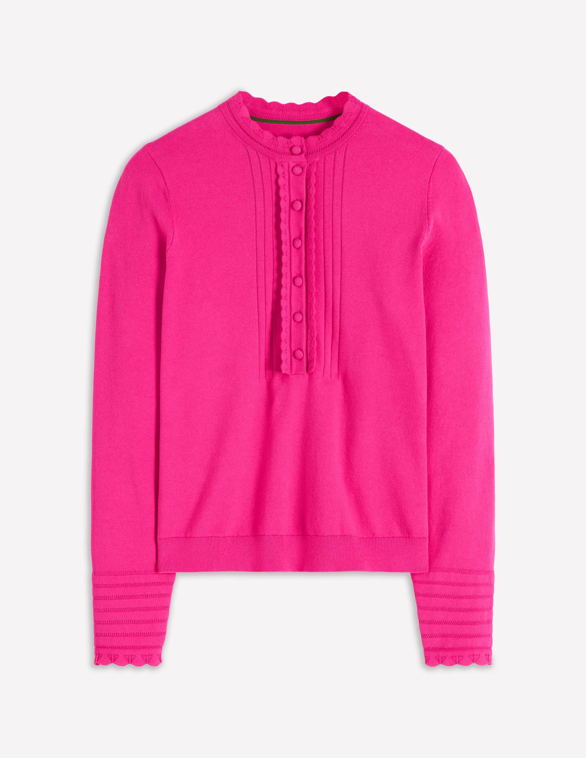 Angela Cotton Scallop Sweater-Pink Heather - Image 6