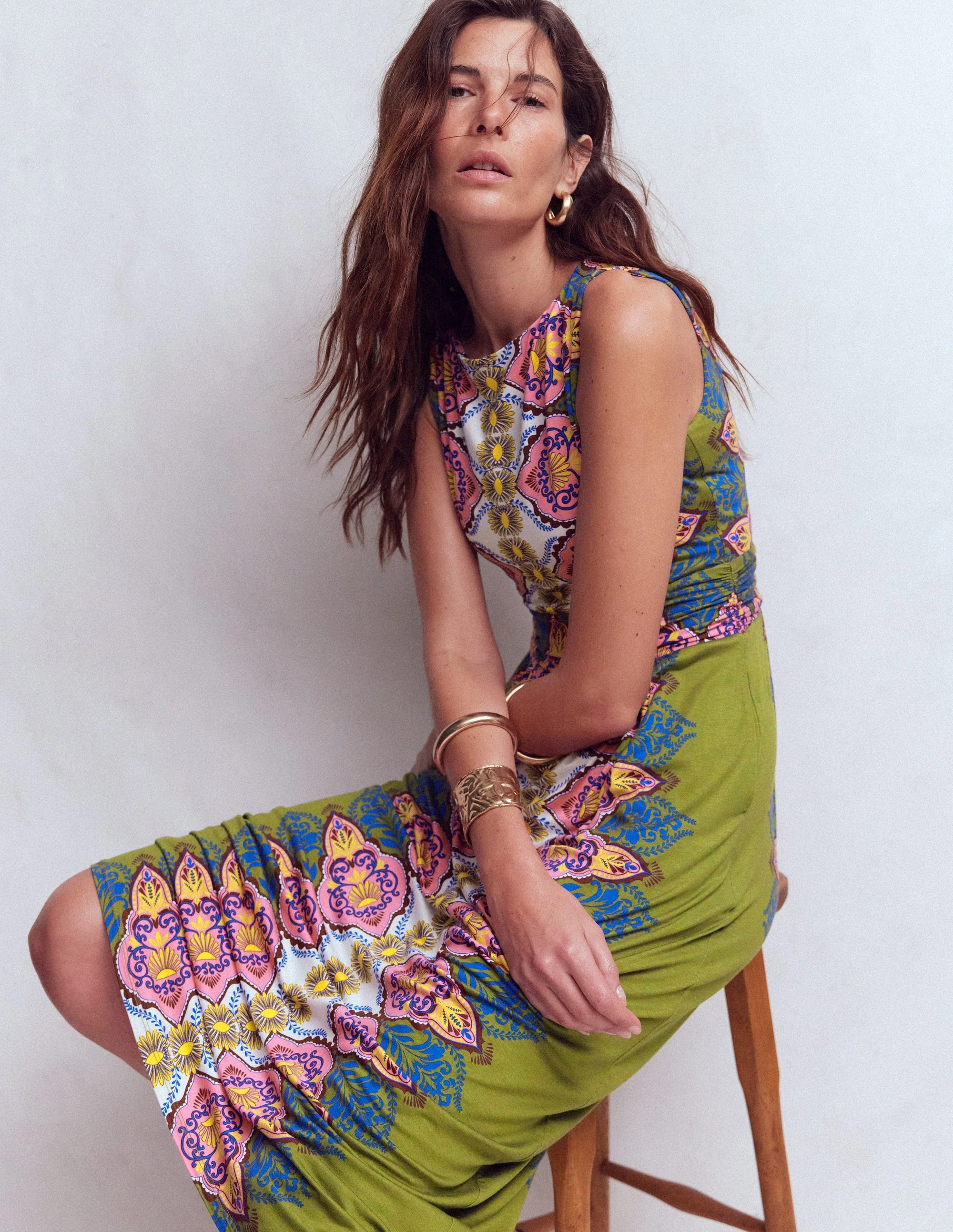 Antonia Jersey Maxi Dress-Multi, Ornamental Garden - Image 4