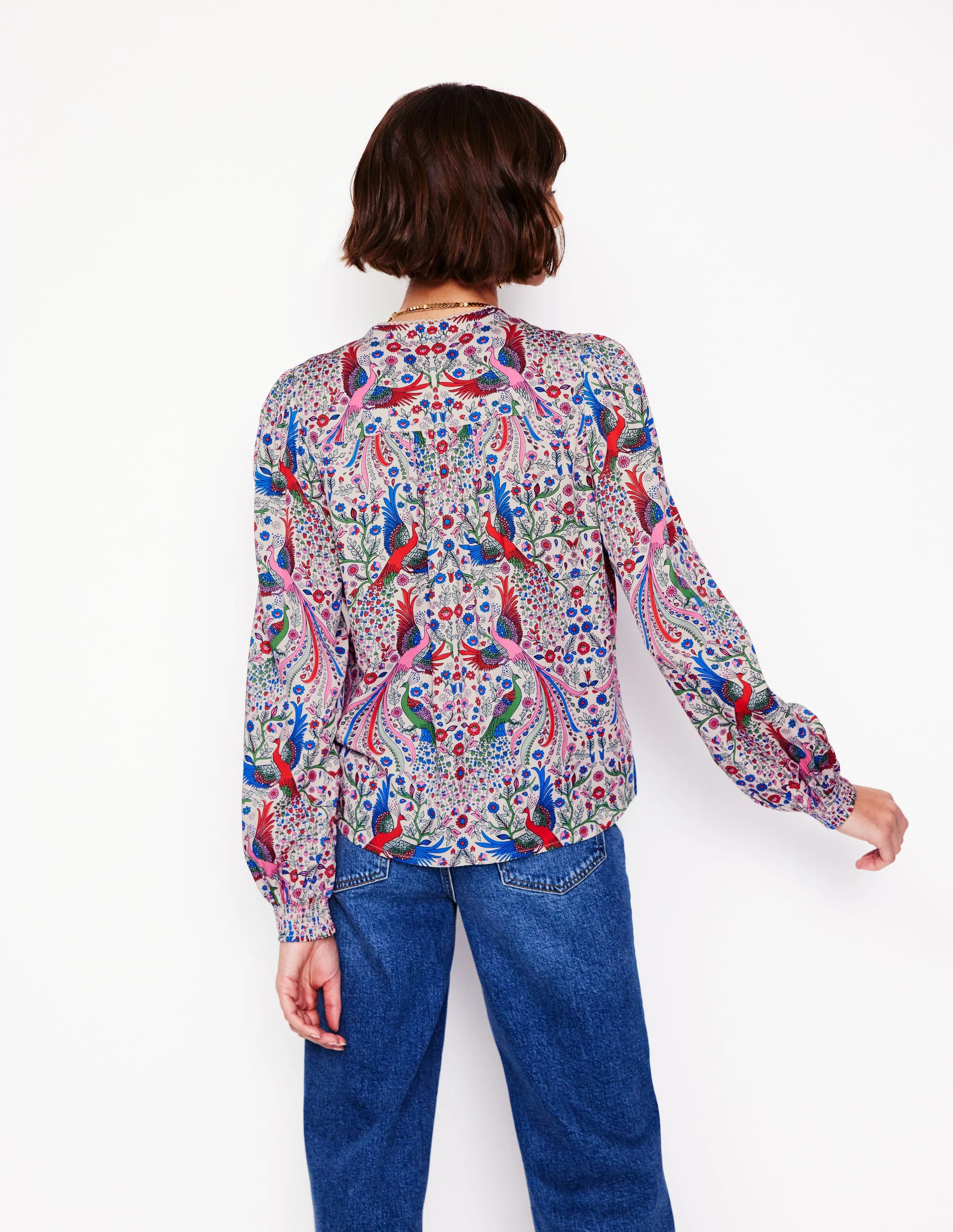 Ara Long Sleeve Top-Multi, Enchanting Peacock - Image 3