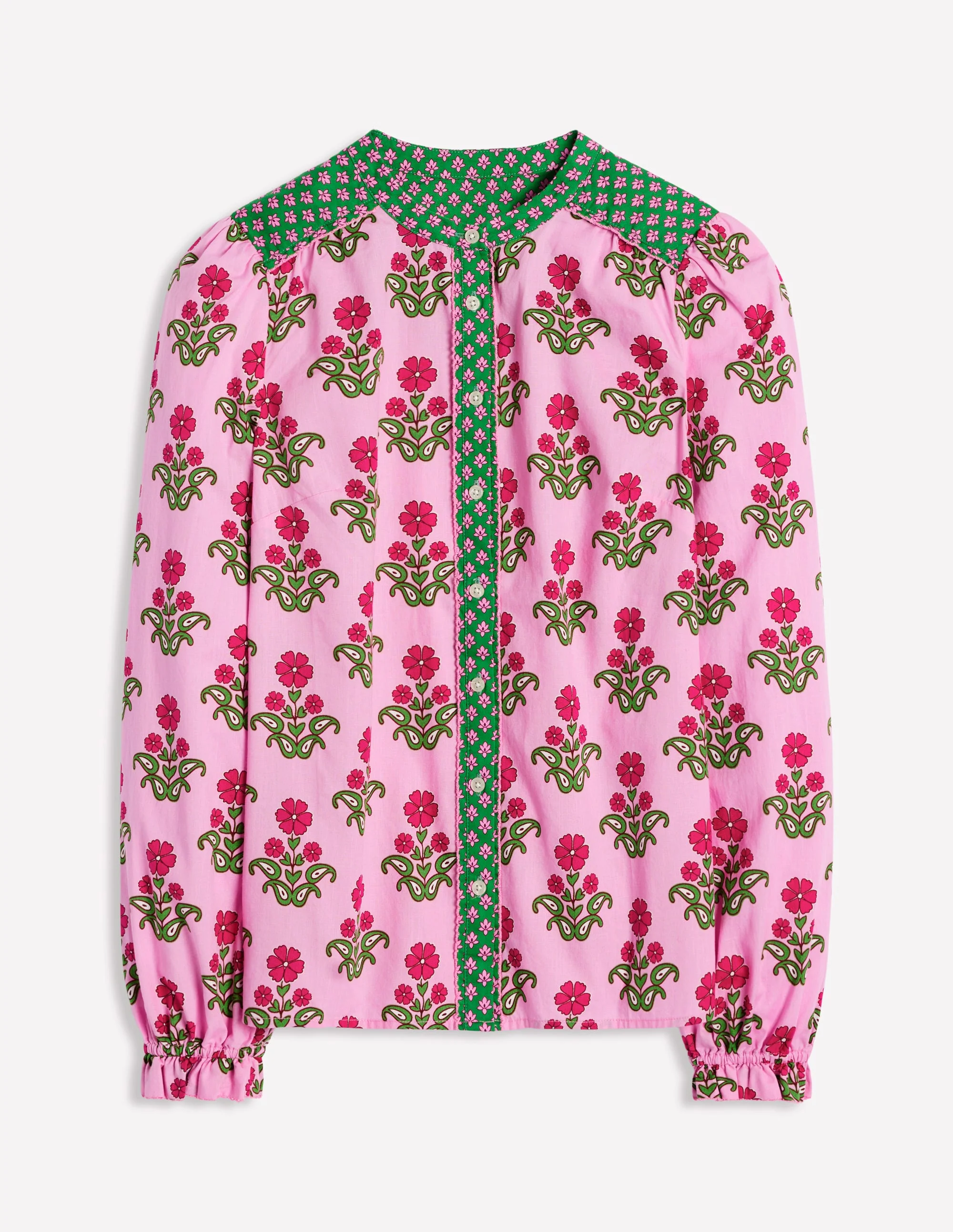 Arabella Cotton Blouse-Meadowsweet Pink, Pansy Stamp - Image 6