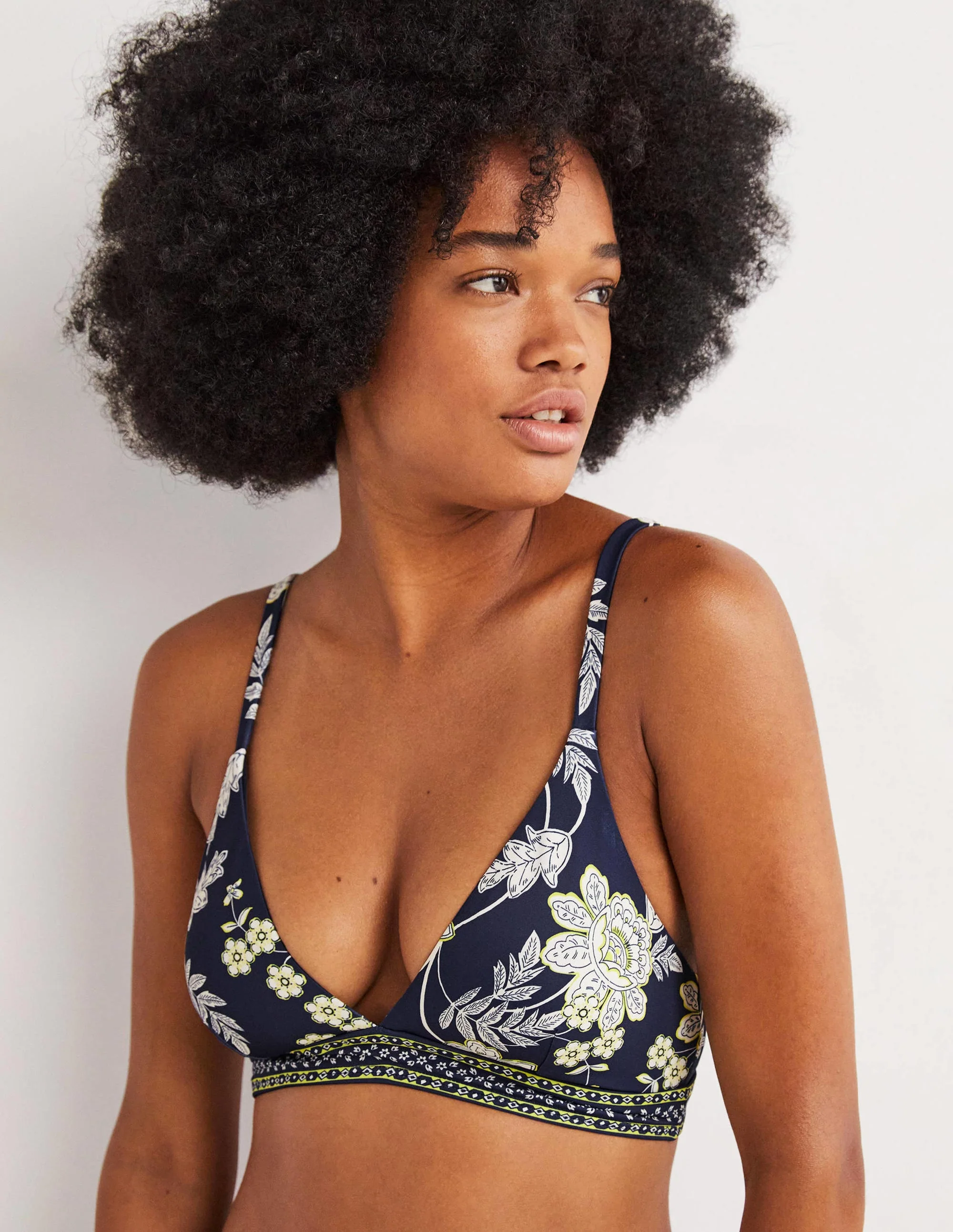 Arezzo V-neck Bikini Top-Navy, Chintz Bloom - Image 14