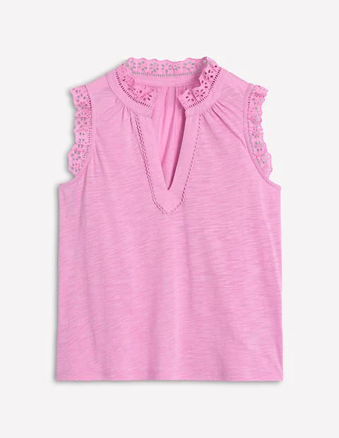 Aria Broderie Trim Vest-Soft Lavender - Image 6