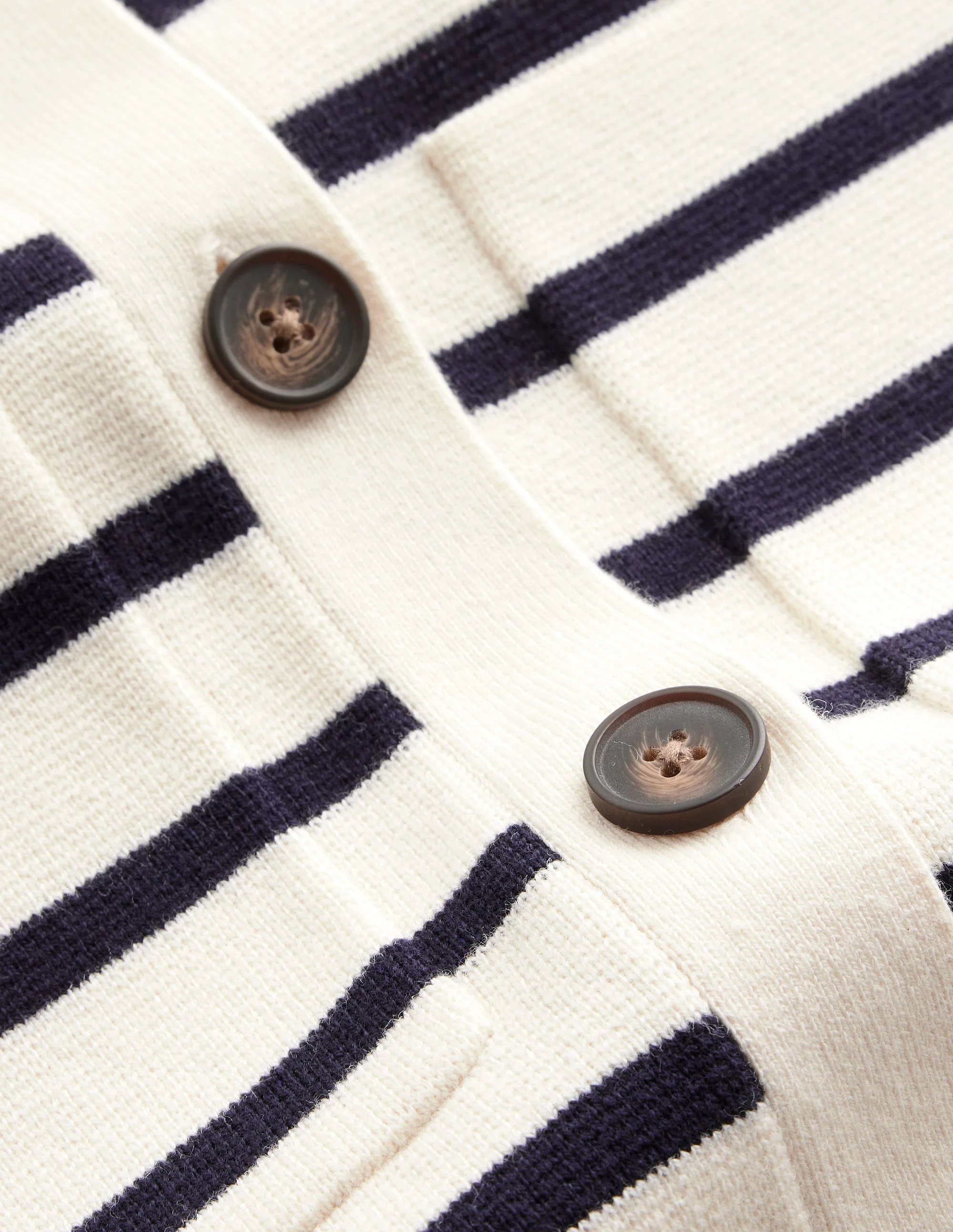 Astrid Knitted Shirt-Warm Ivory/ Navy - Image 7