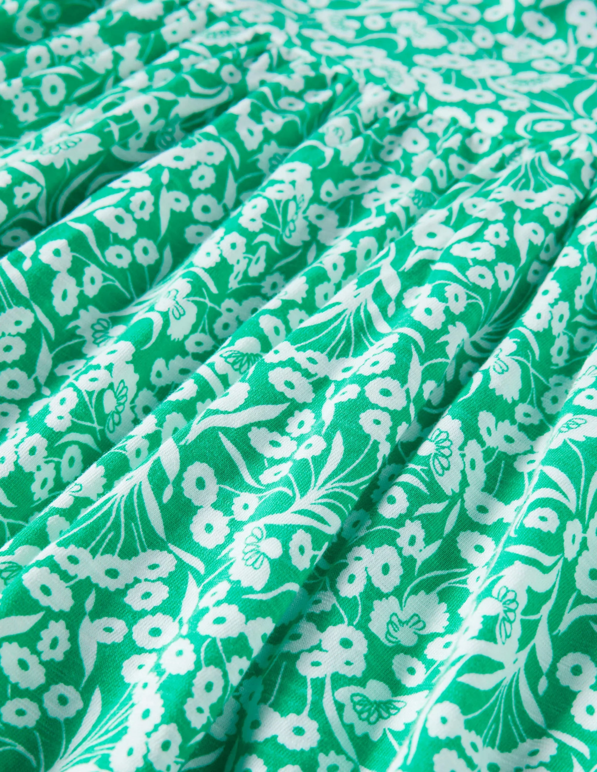 Back Detail Jersey Mini Dress-Emerald, Floret Bud - Image 11