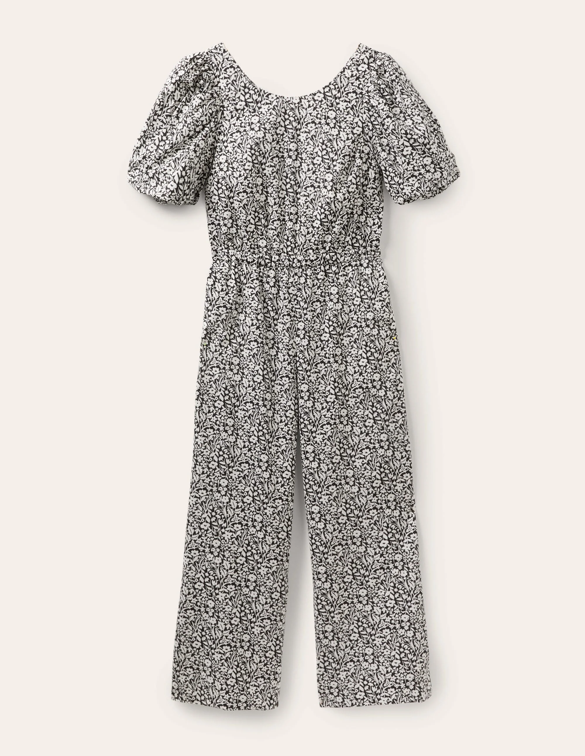 Back Detail Jumpsuit-Black Wildflower Sprig - Image 5