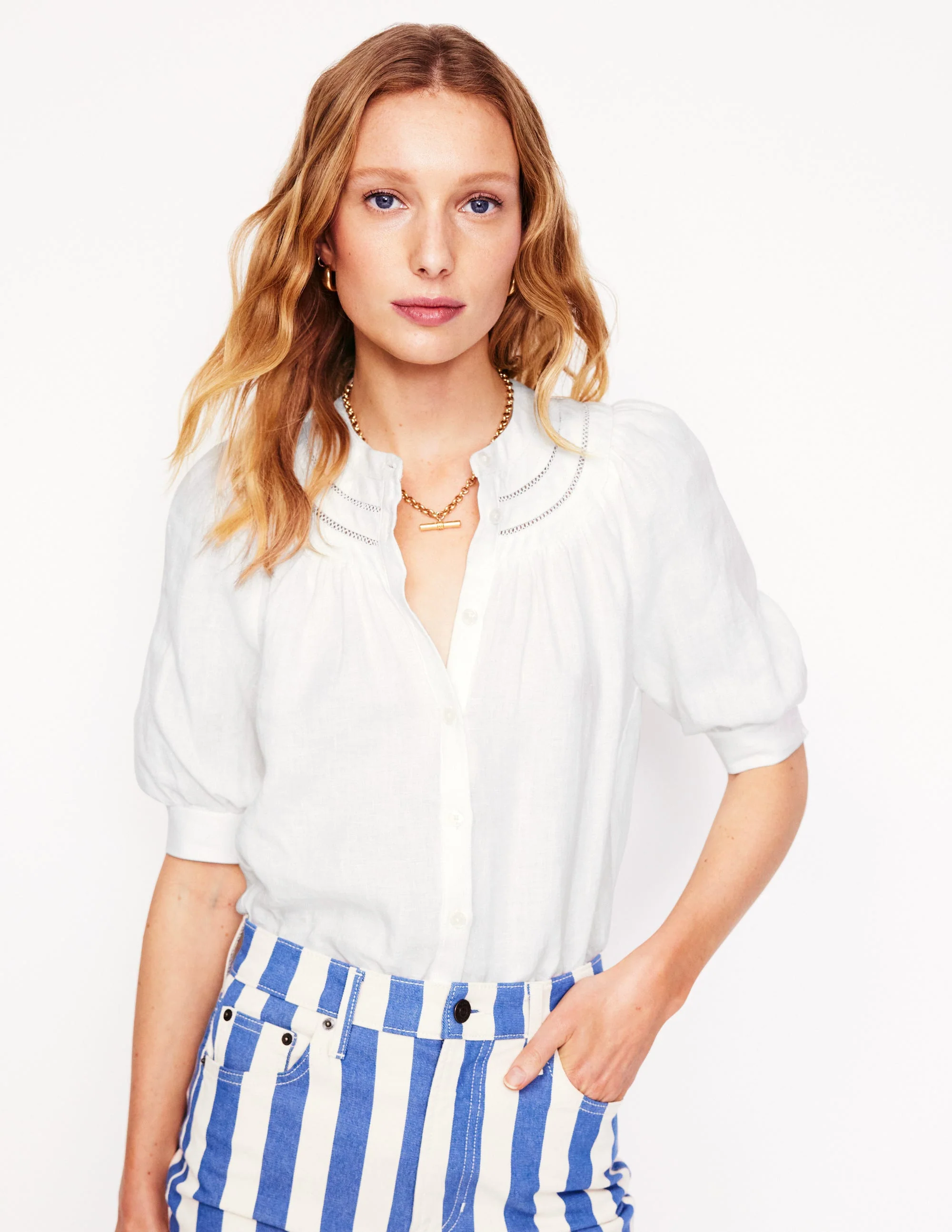 Bea Linen Top-White - Image 5