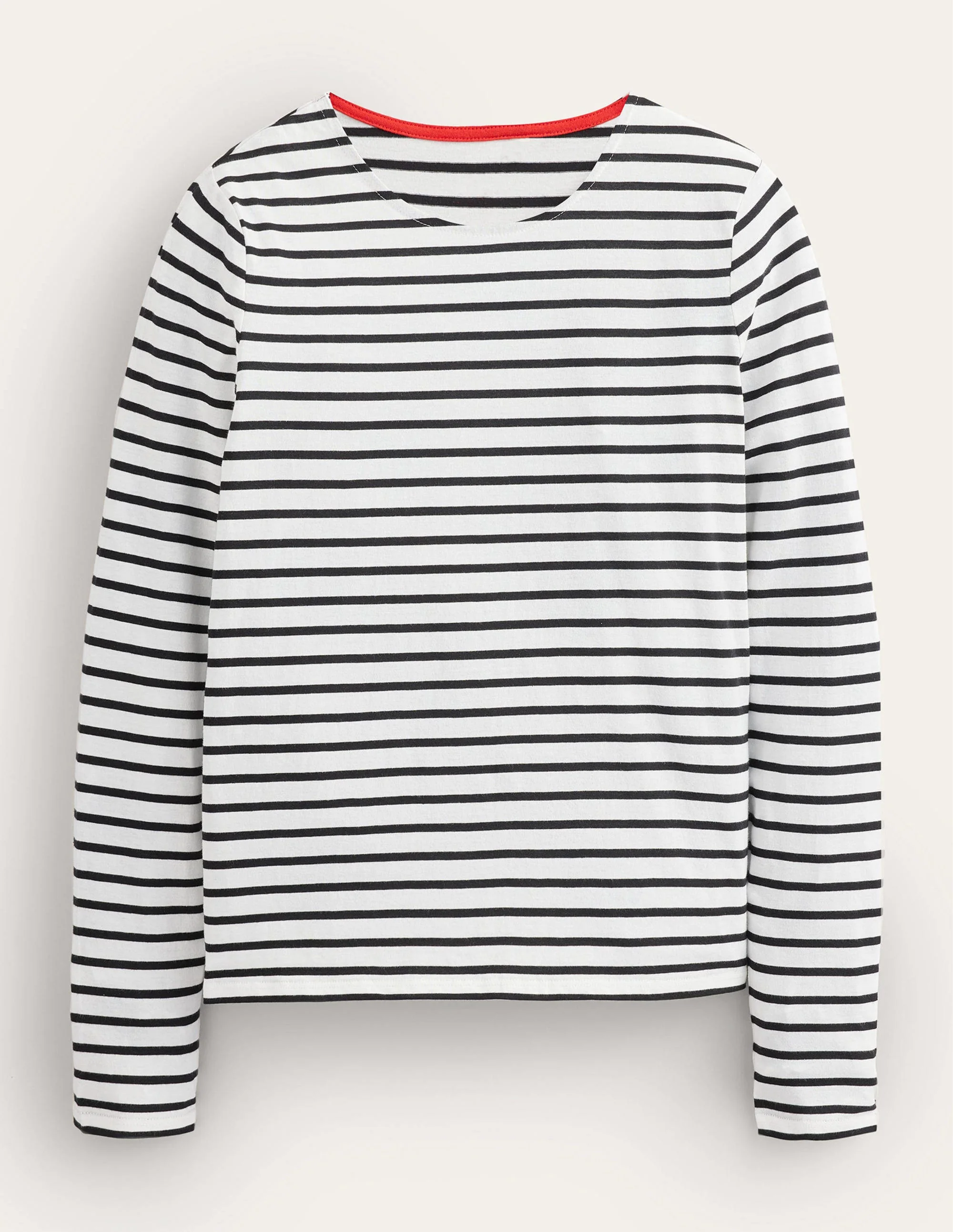 Bea Long Sleeve Breton-Ivory, Black - Image 5