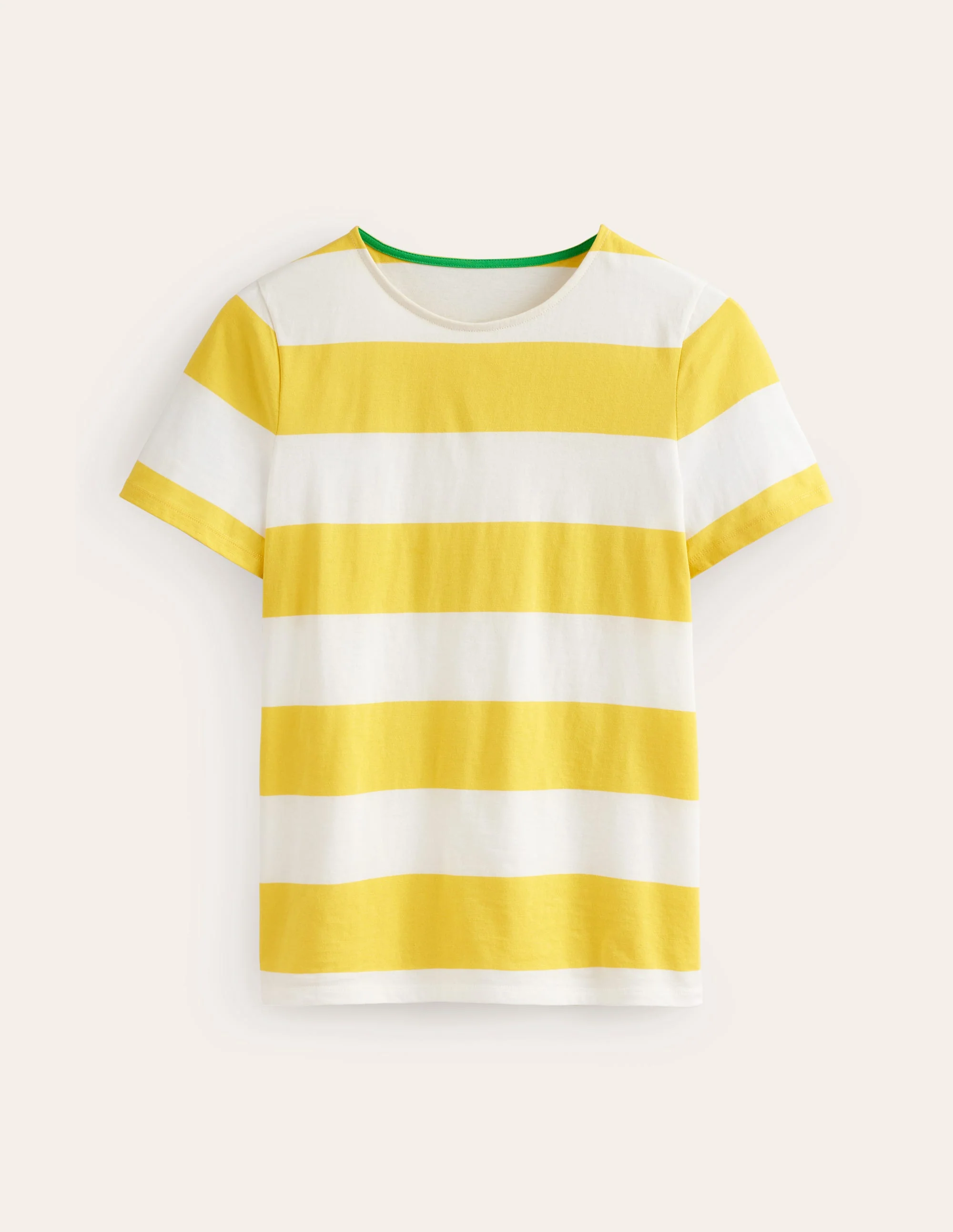 Bea Short Sleeve Breton-Yellow, Ivory Wide Stripe - Image 5