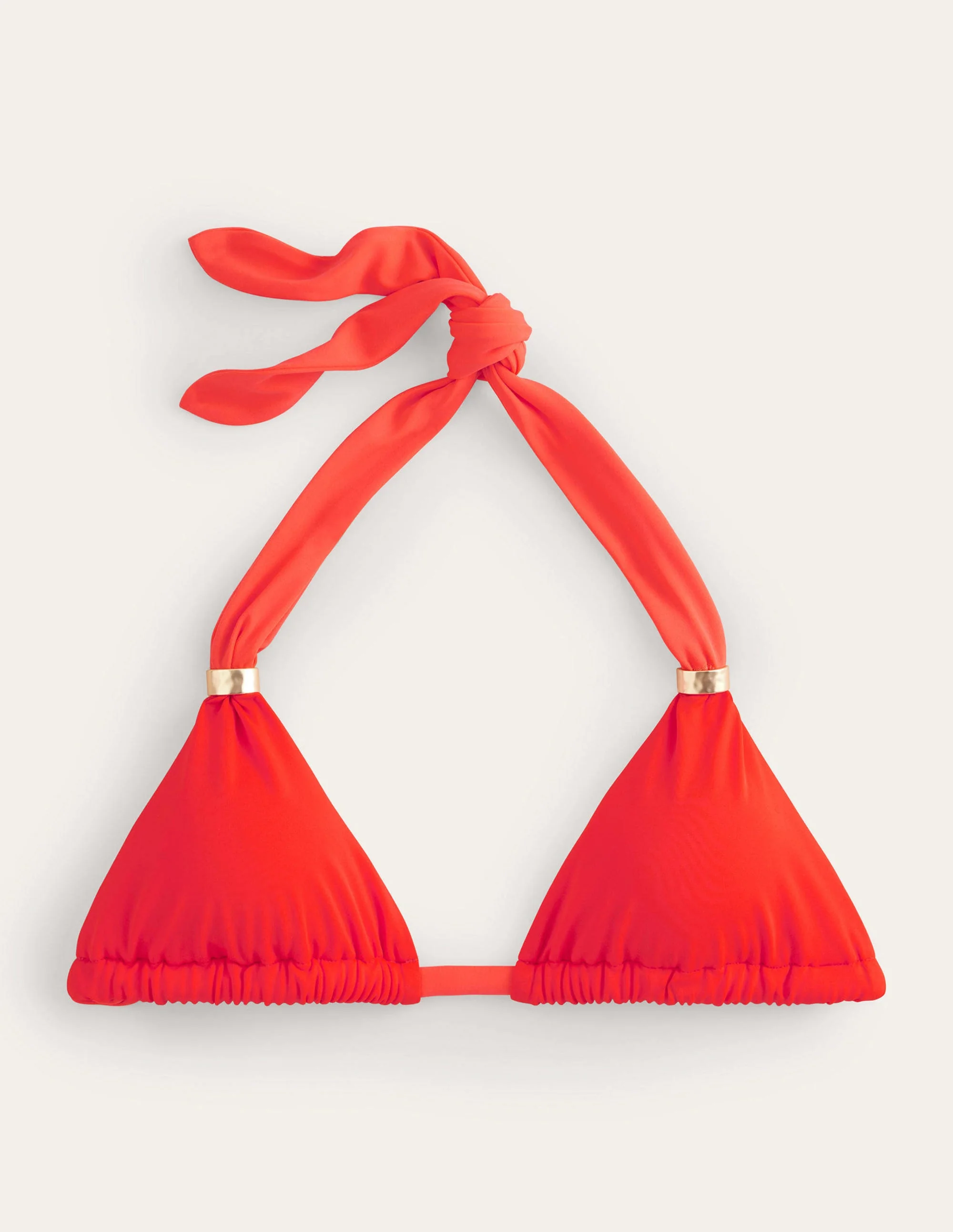 Bead Gather Halter Bikini Top-Fire - Image 2