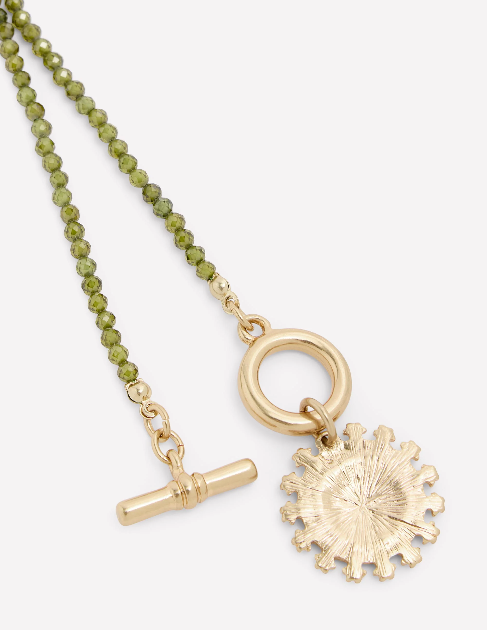 Bead Metal Necklace-Green - Image 3