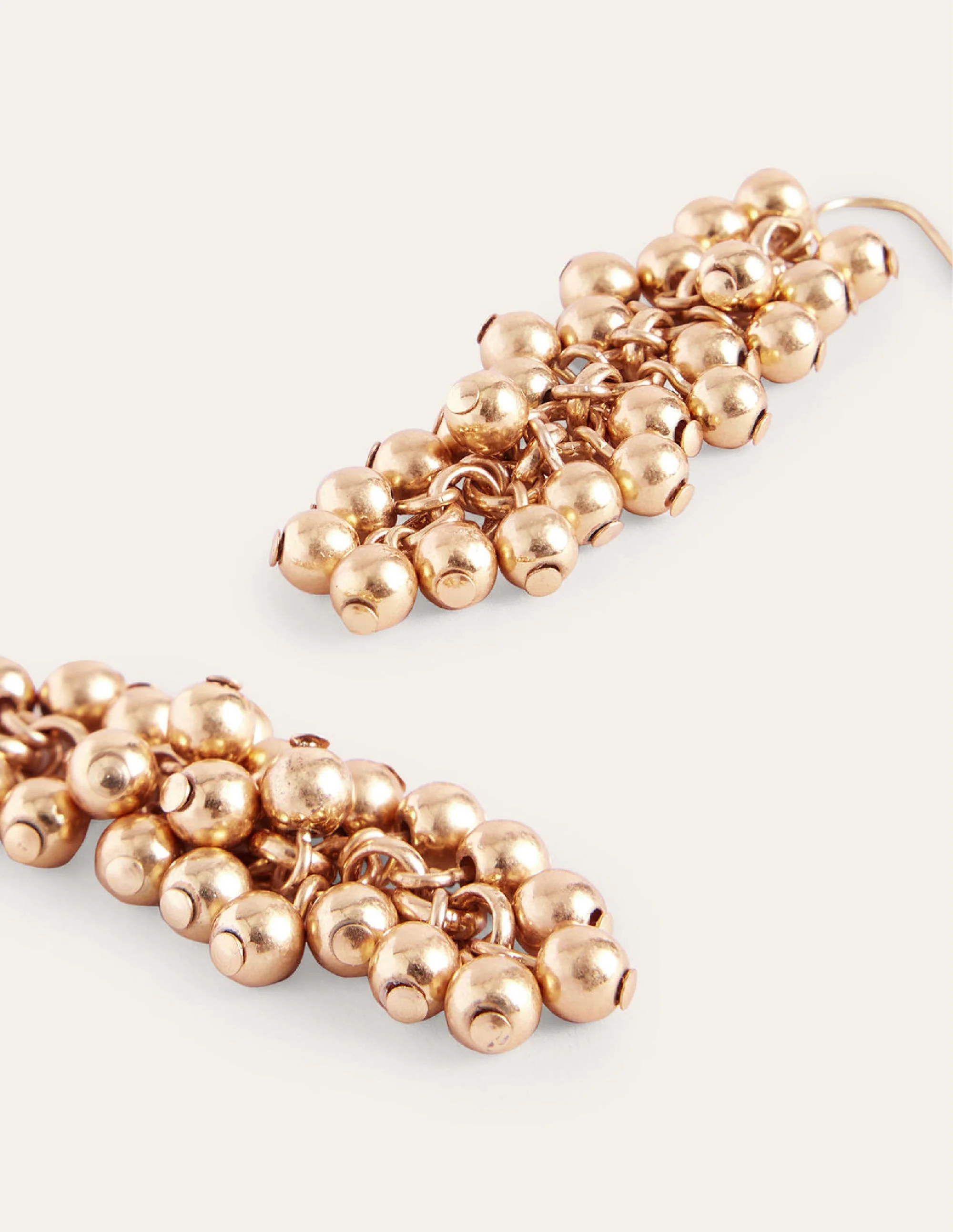 Beaded Drop Earrings-Gold - Image 2