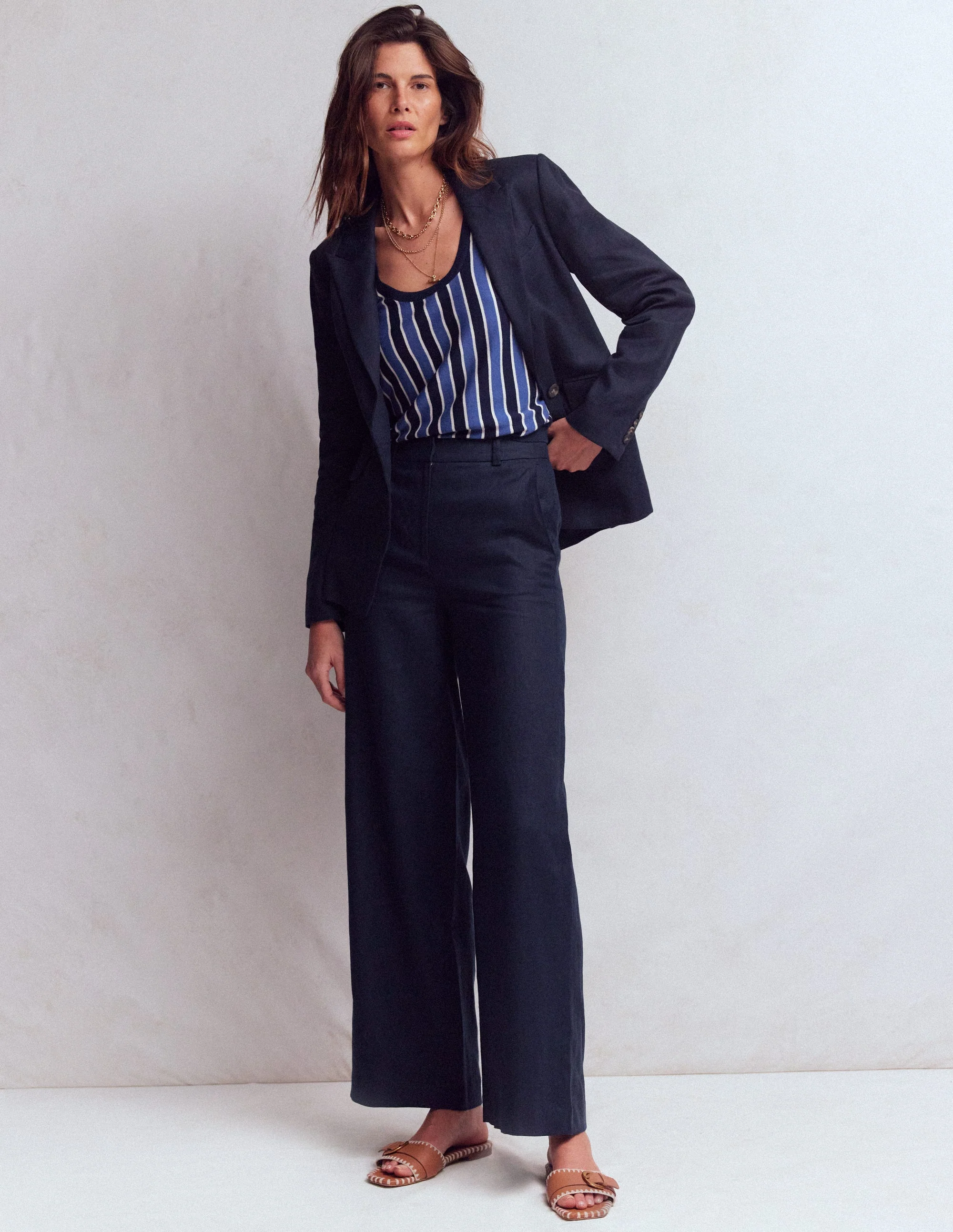 Belgravia Linen Pants-Navy - Image 5