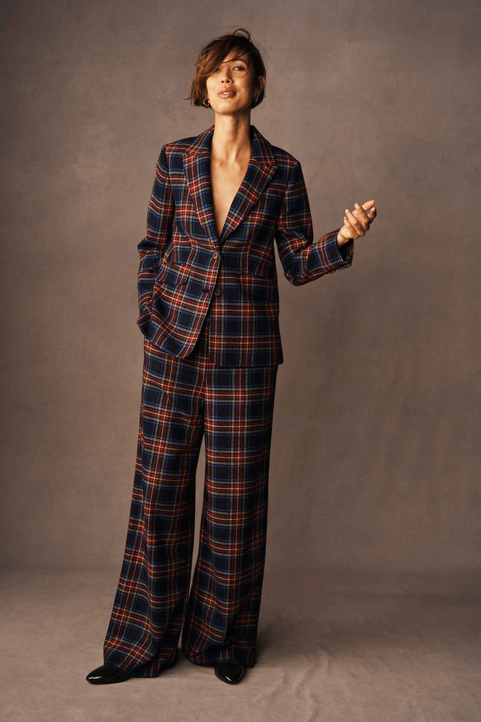 Belgravia Wool Pants-Navy, Green and Red Check - Image 5