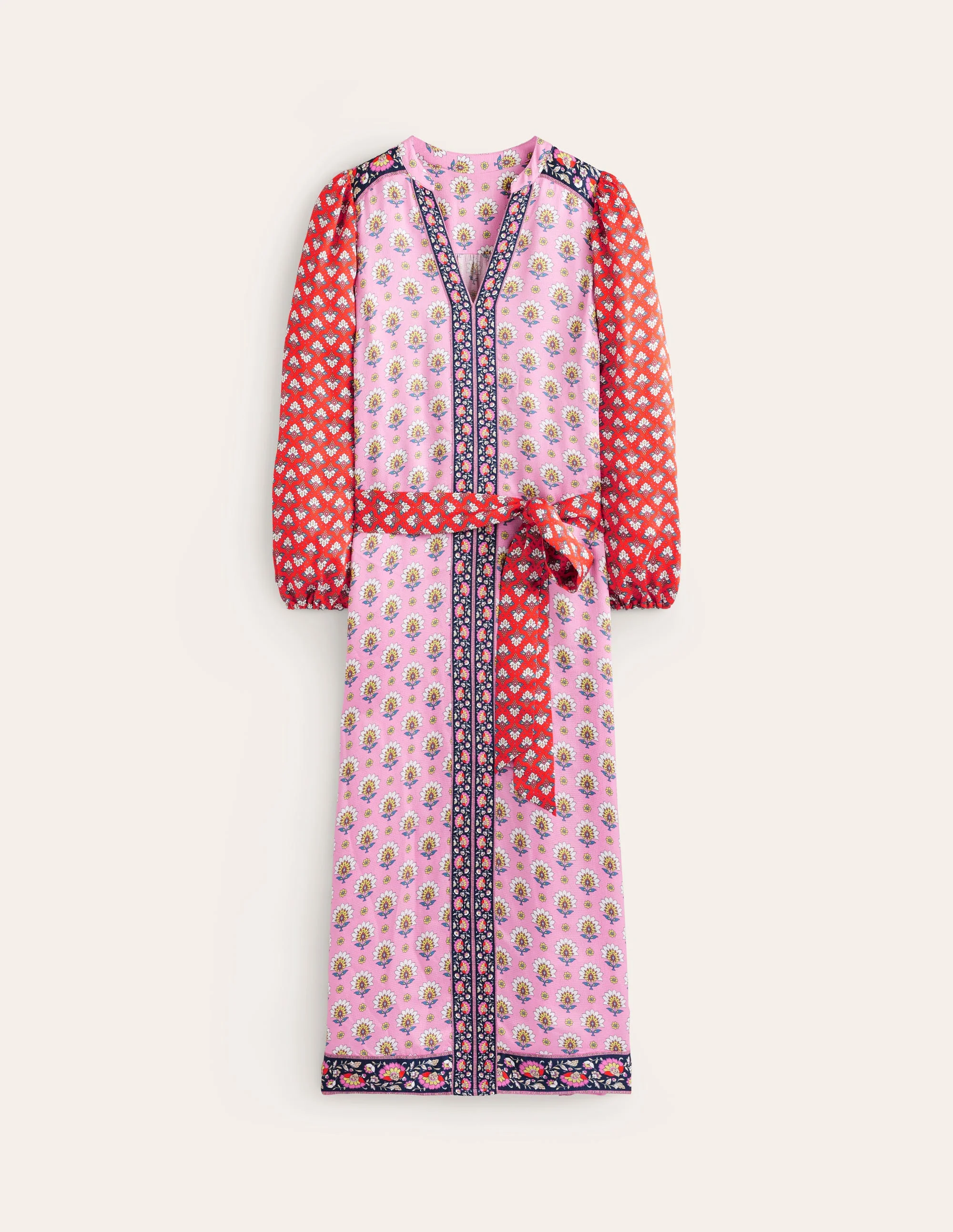 Belted Hotch Maxi Dress-Cashmere Rose, Passion Geo - Image 7