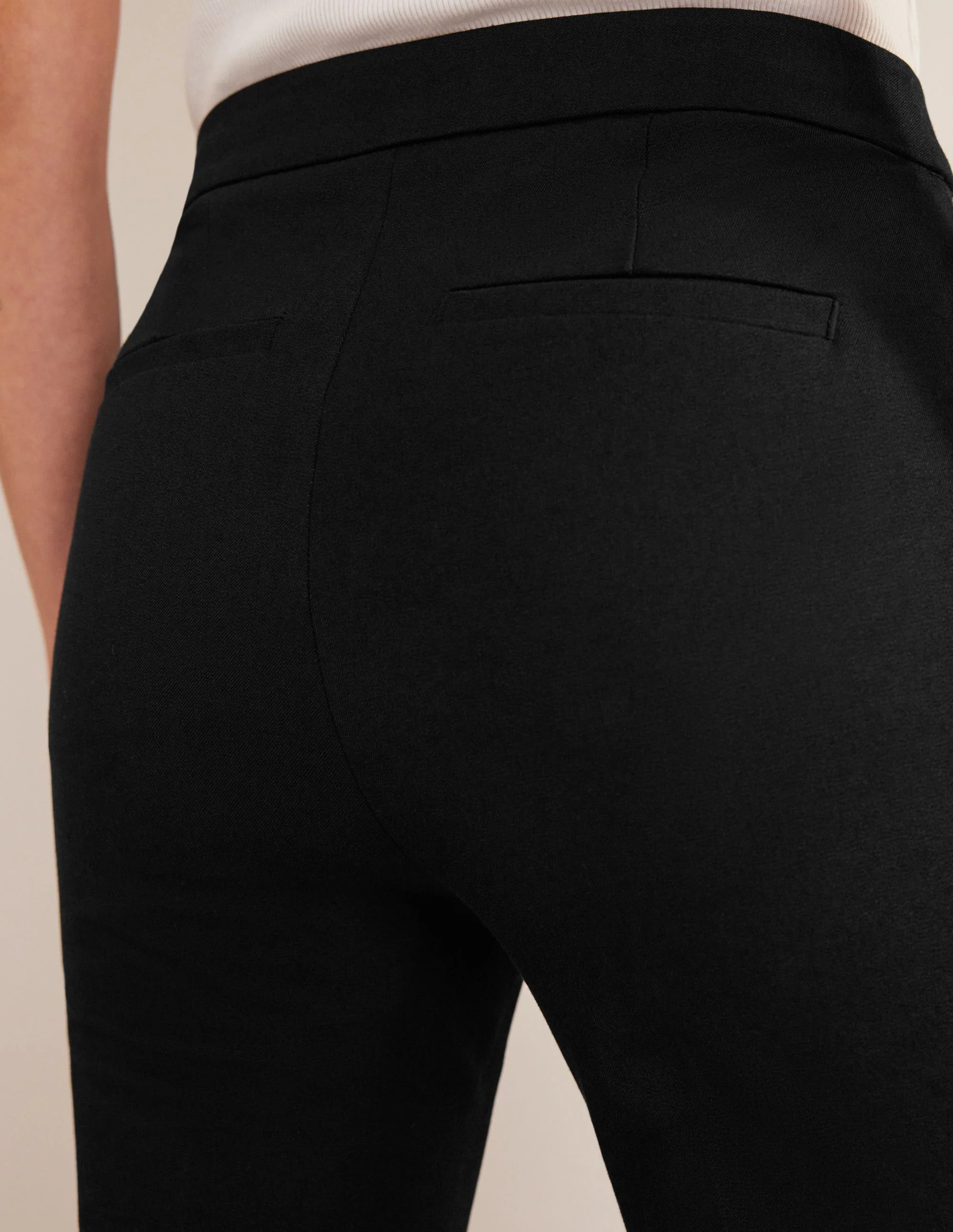 Bi-Stretch Flared Pants-Black - Image 4