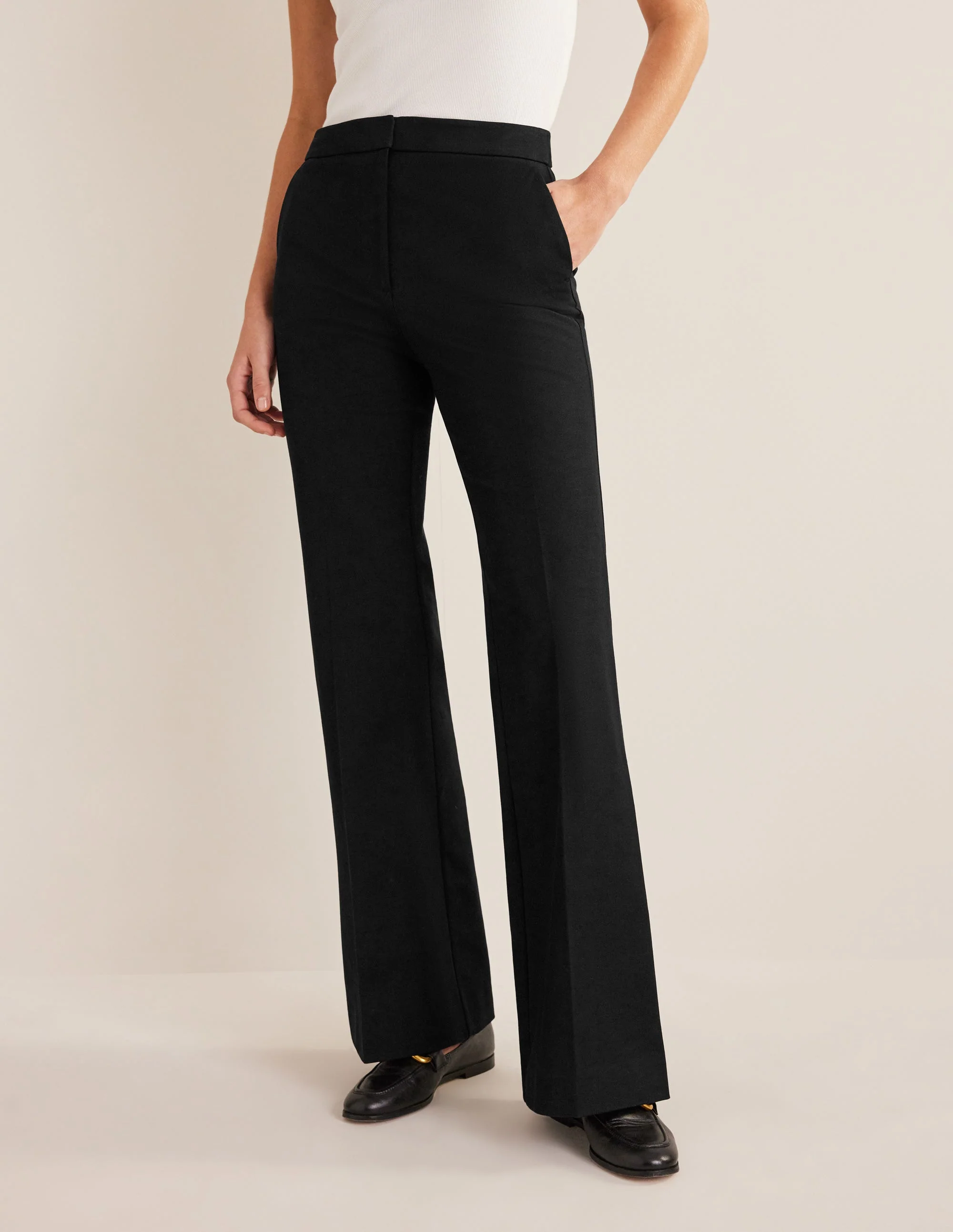 Bi-Stretch Flared Pants-Black - Image 5