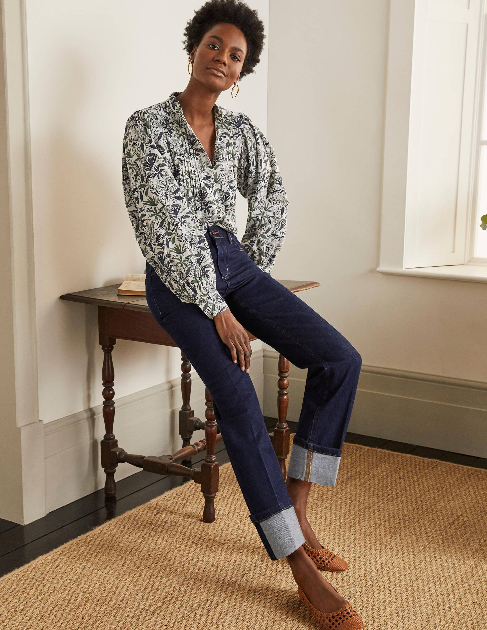 Big Turn Up Jeans-Indigo - Image 5
