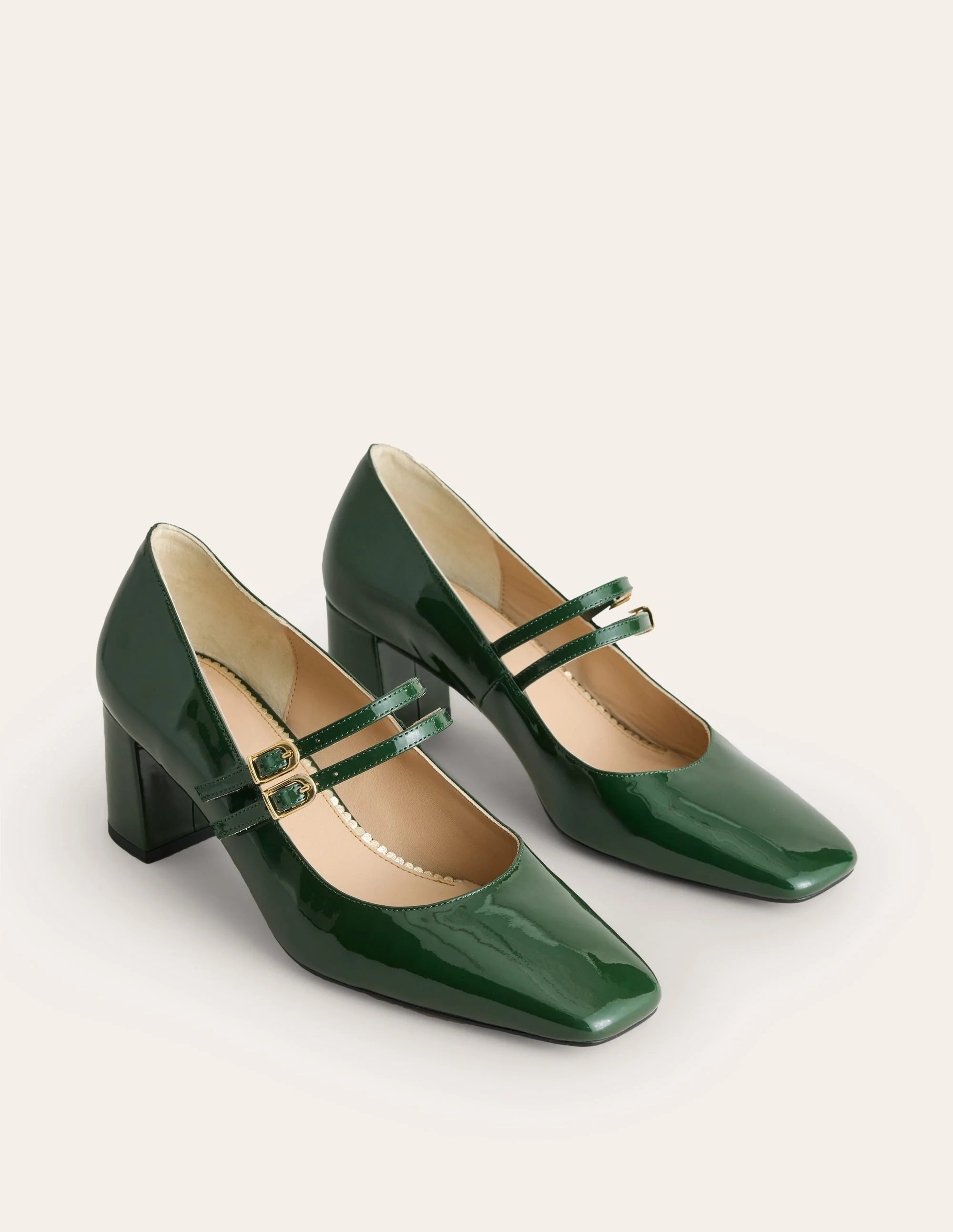 Block Heel Pump-Dark Green Patent - Image 3