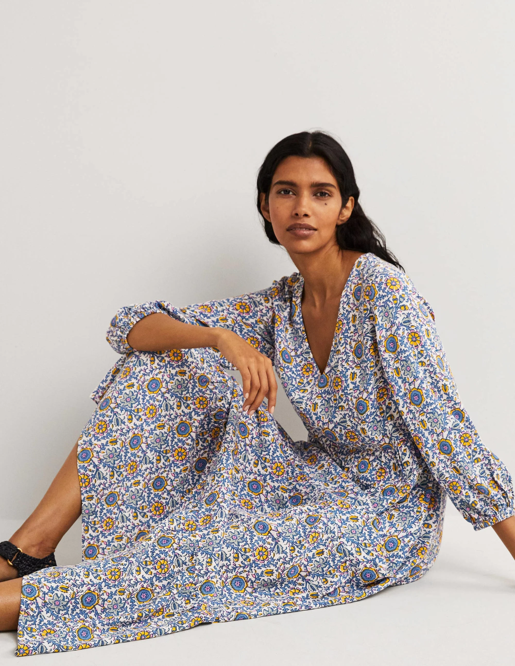 Blouson Sleeve Maxi Dress-Ivory, Enchanting Twig - Image 5