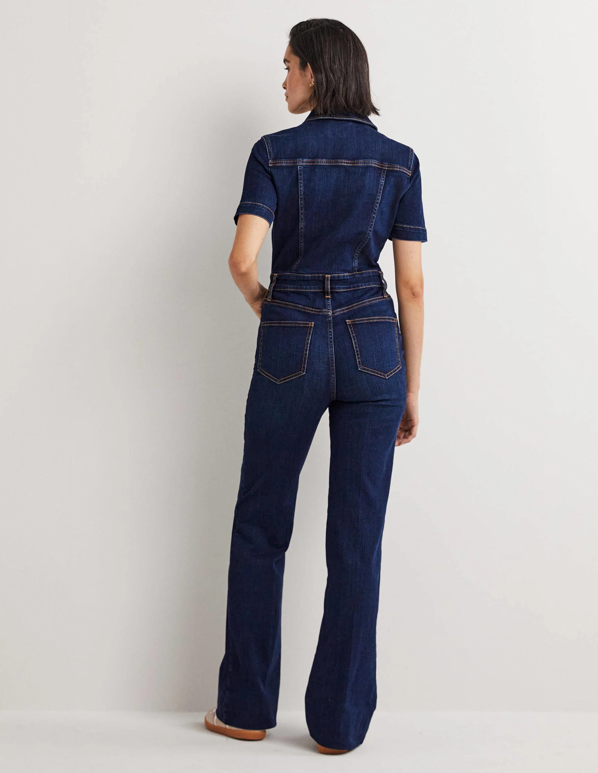 Bootcut Denim Jumpsuit-Indigo - Image 3