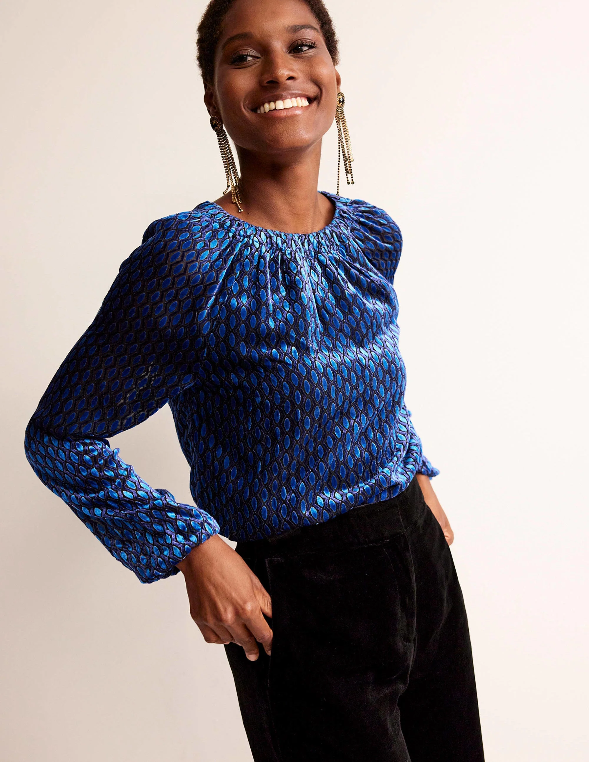 Bow-Back Top-Bright Cobalt, Geo Valley - Image 4