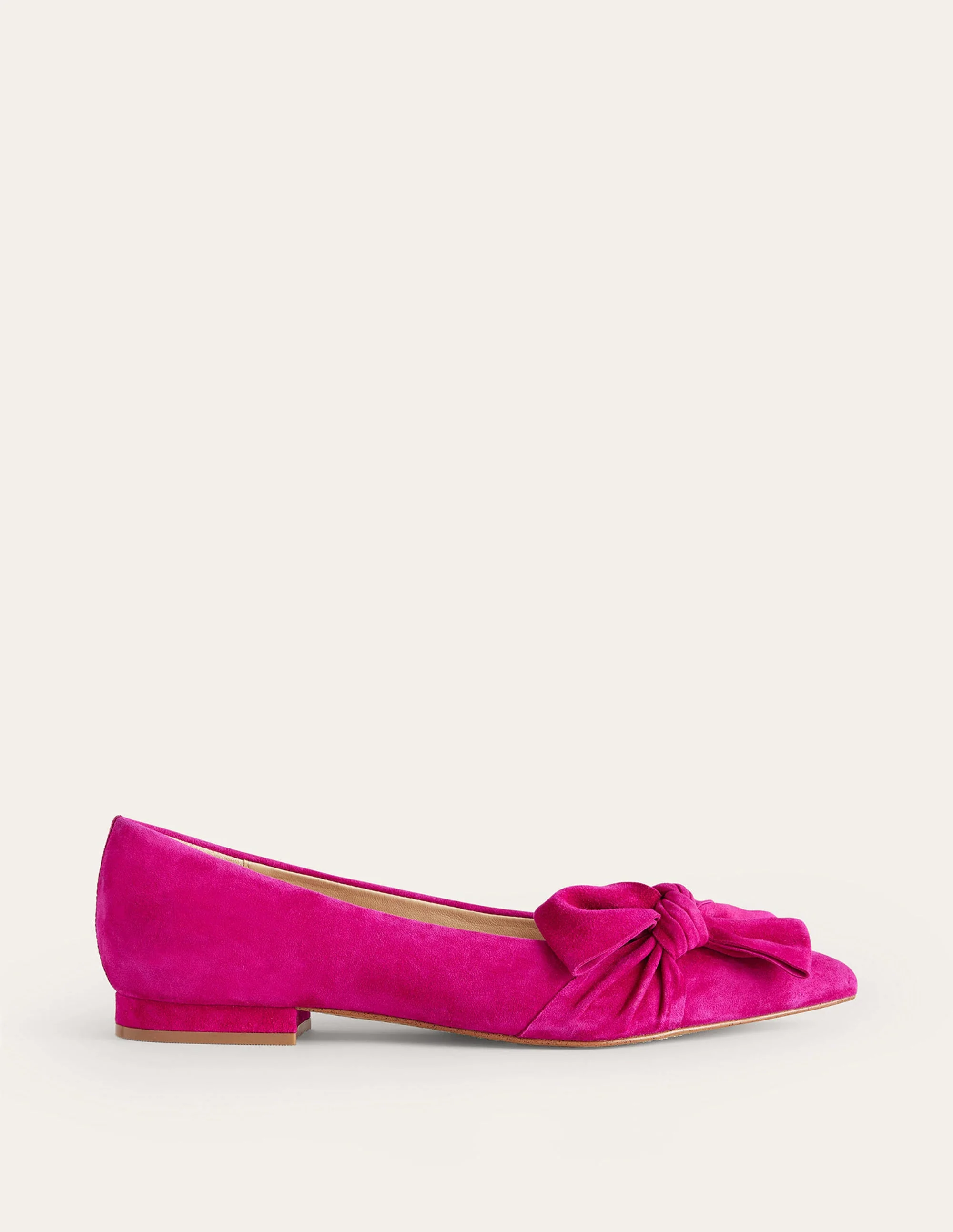 Bow Ballet Flats-Vibrant Plum Suede - Image 2
