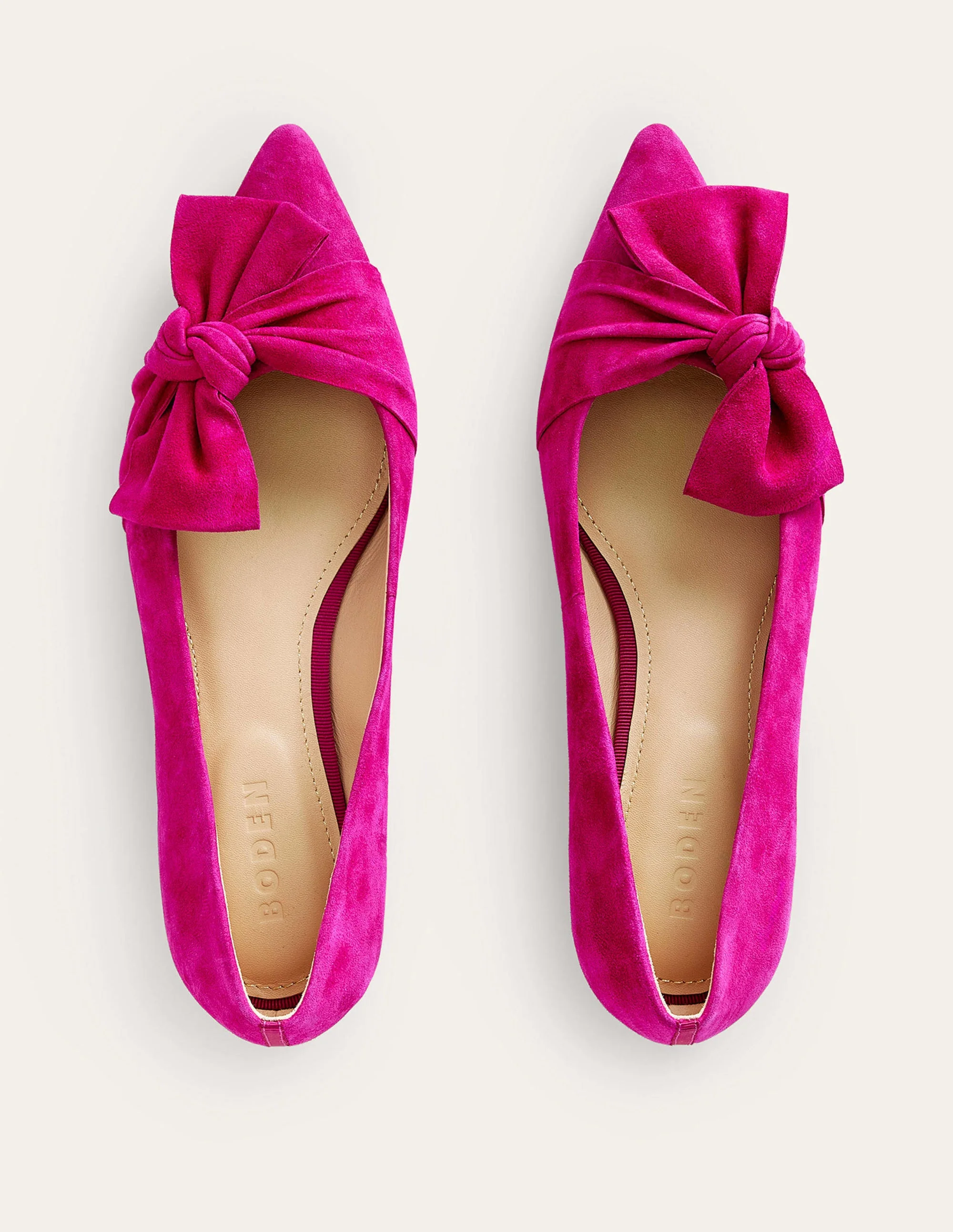 Bow Ballet Flats-Vibrant Plum Suede - Image 5