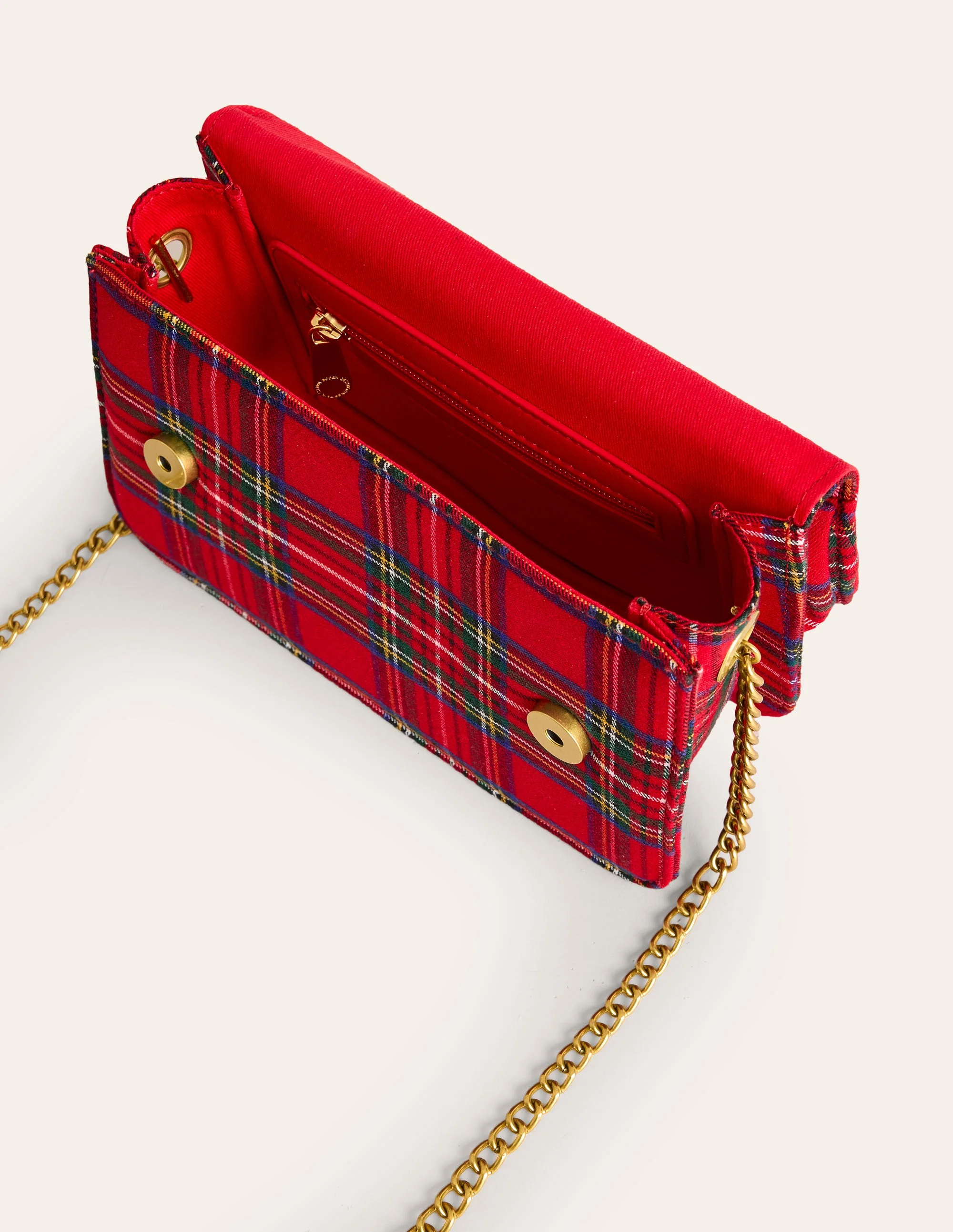 Bow Evening Purse-Red and Blue Check - Image 4